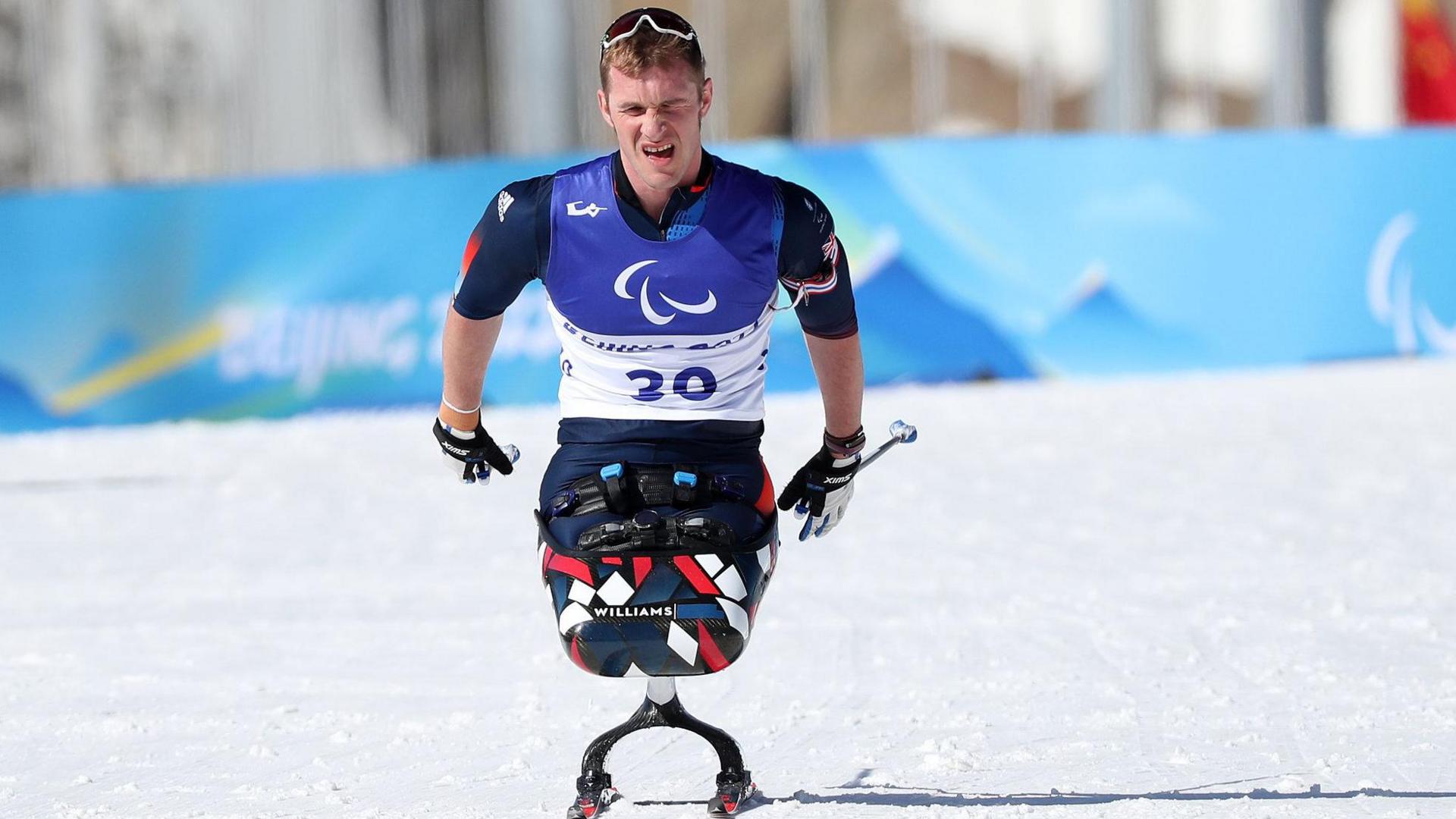 Nordic sit-skier Scott Meenagh in action at the Beijing Paralympics