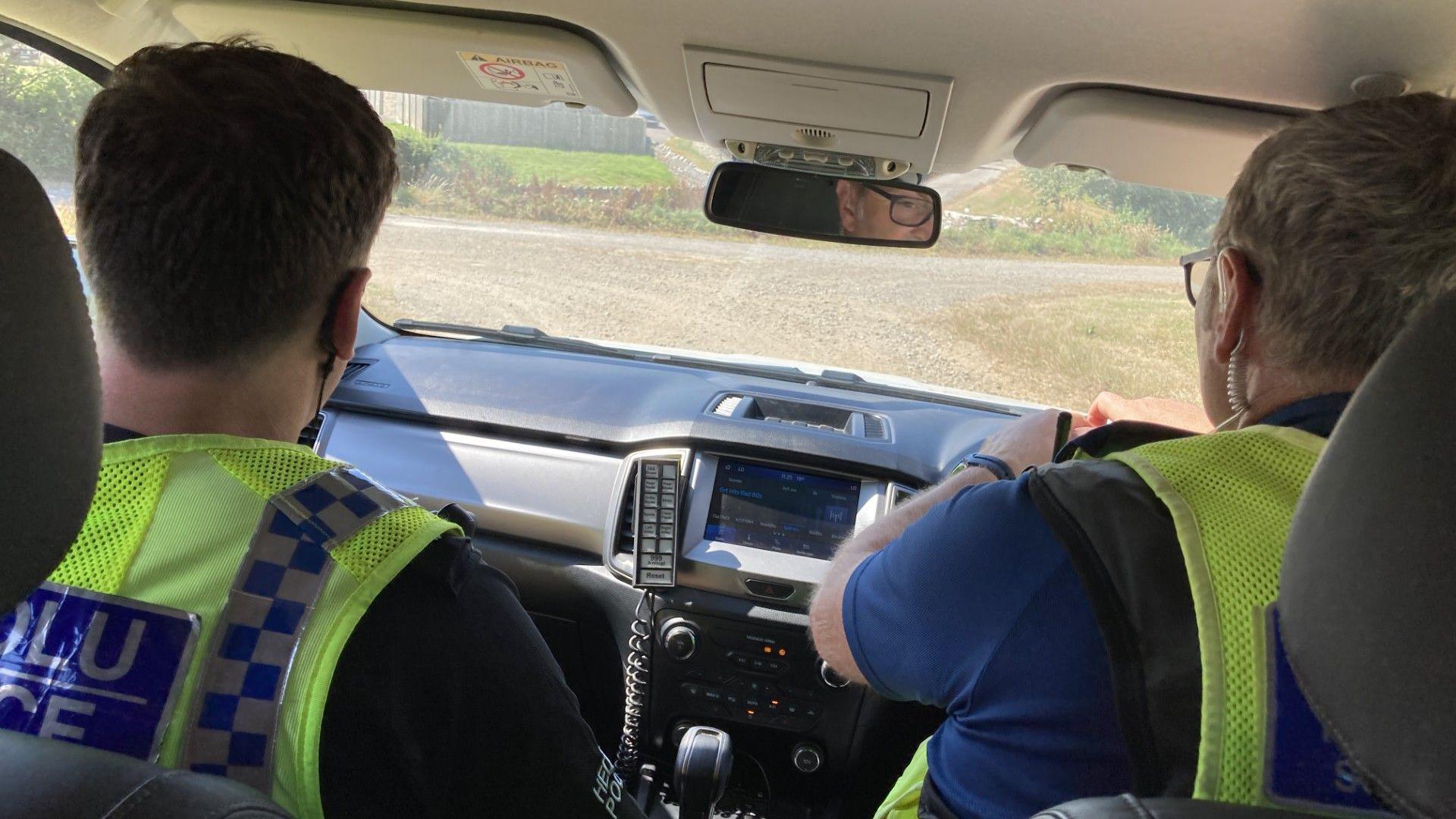 Photo inside police car