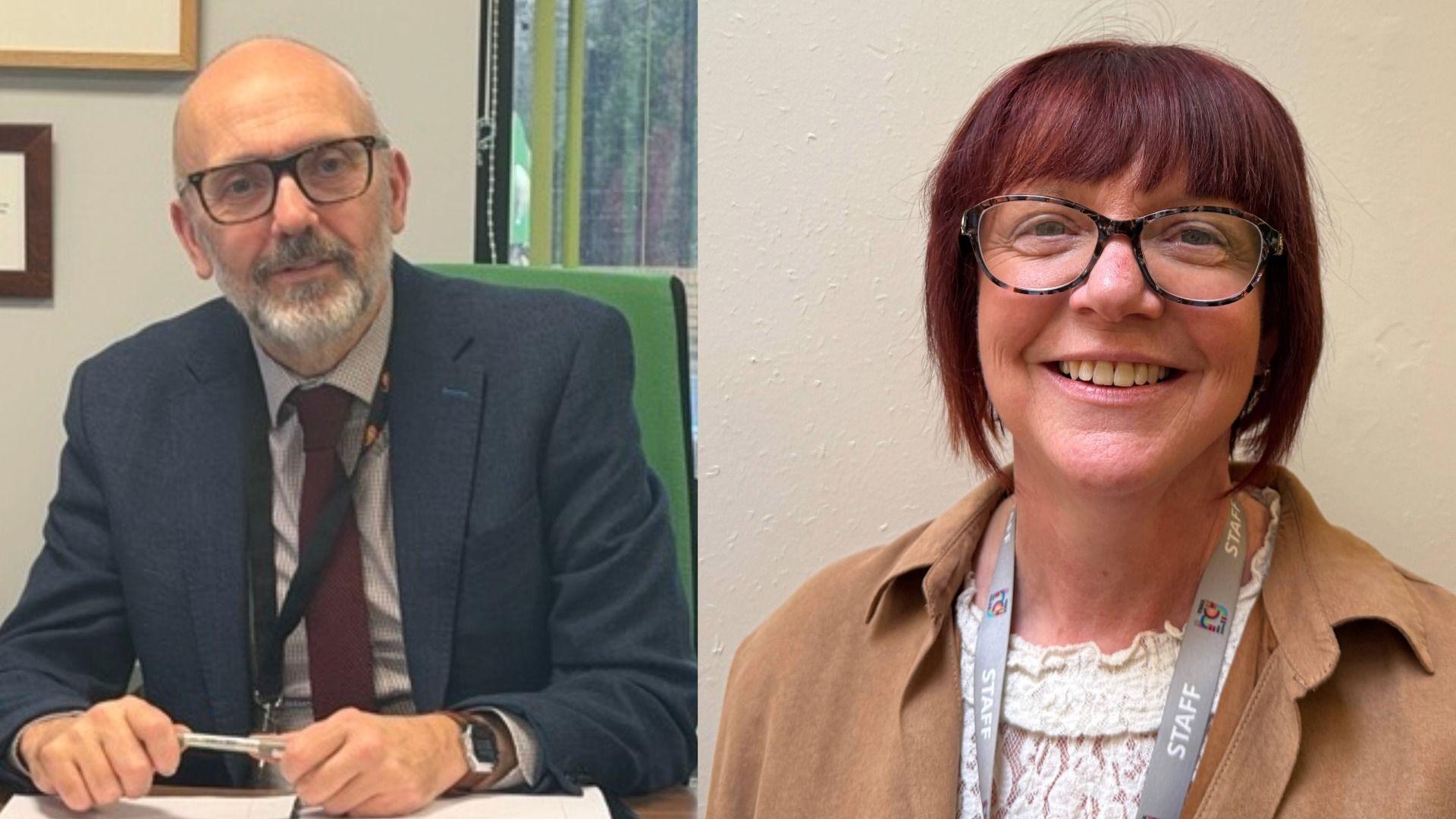 Huw Jones, Is-lywydd NAHT Cymru a Helen Ley