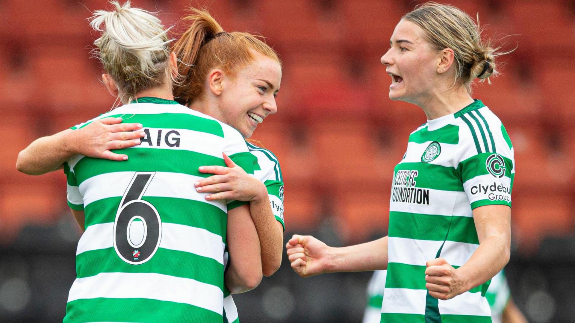 Chloe Craig celebrates her decisive strike for Celtic against Glasgow City