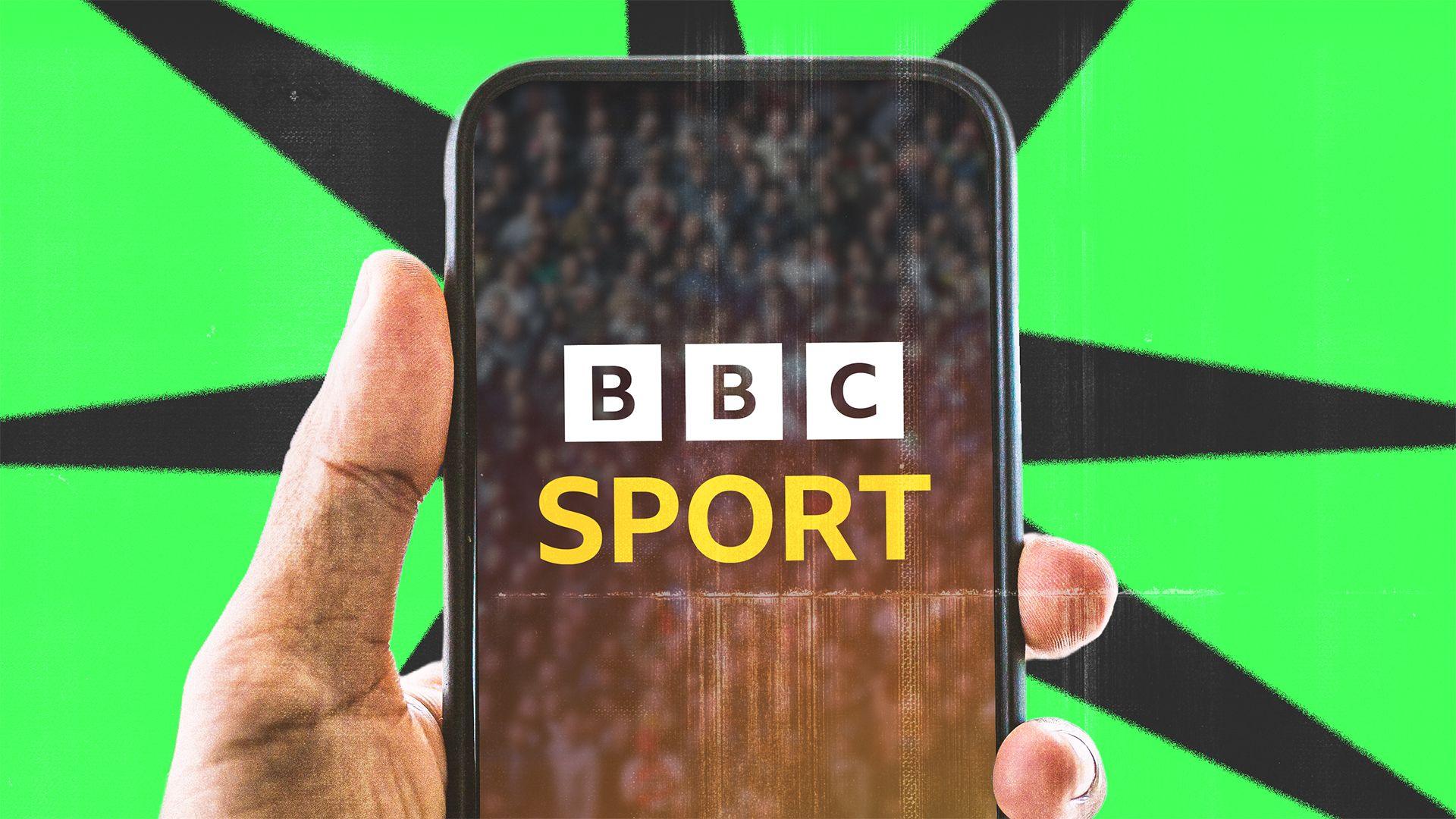 A graphic of a phone which says BBC Sport
