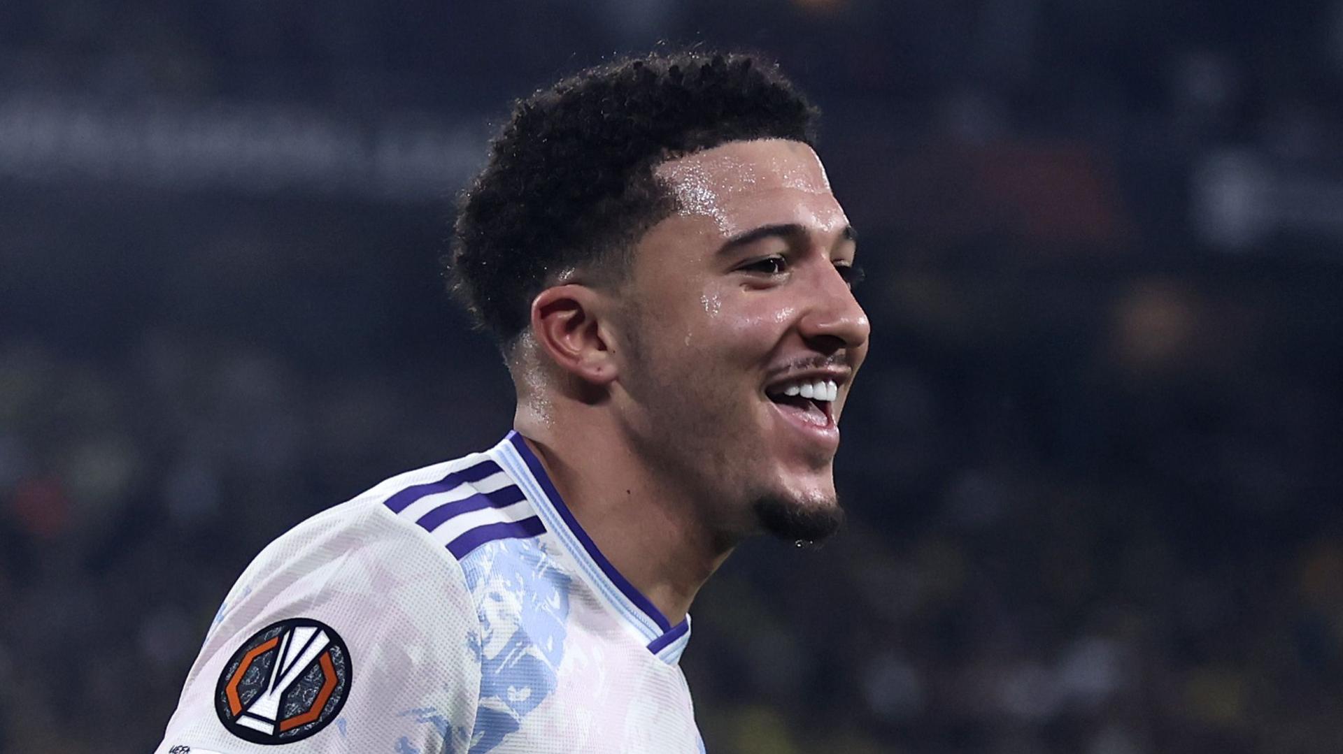 Jadon Sancho celebrating a goal