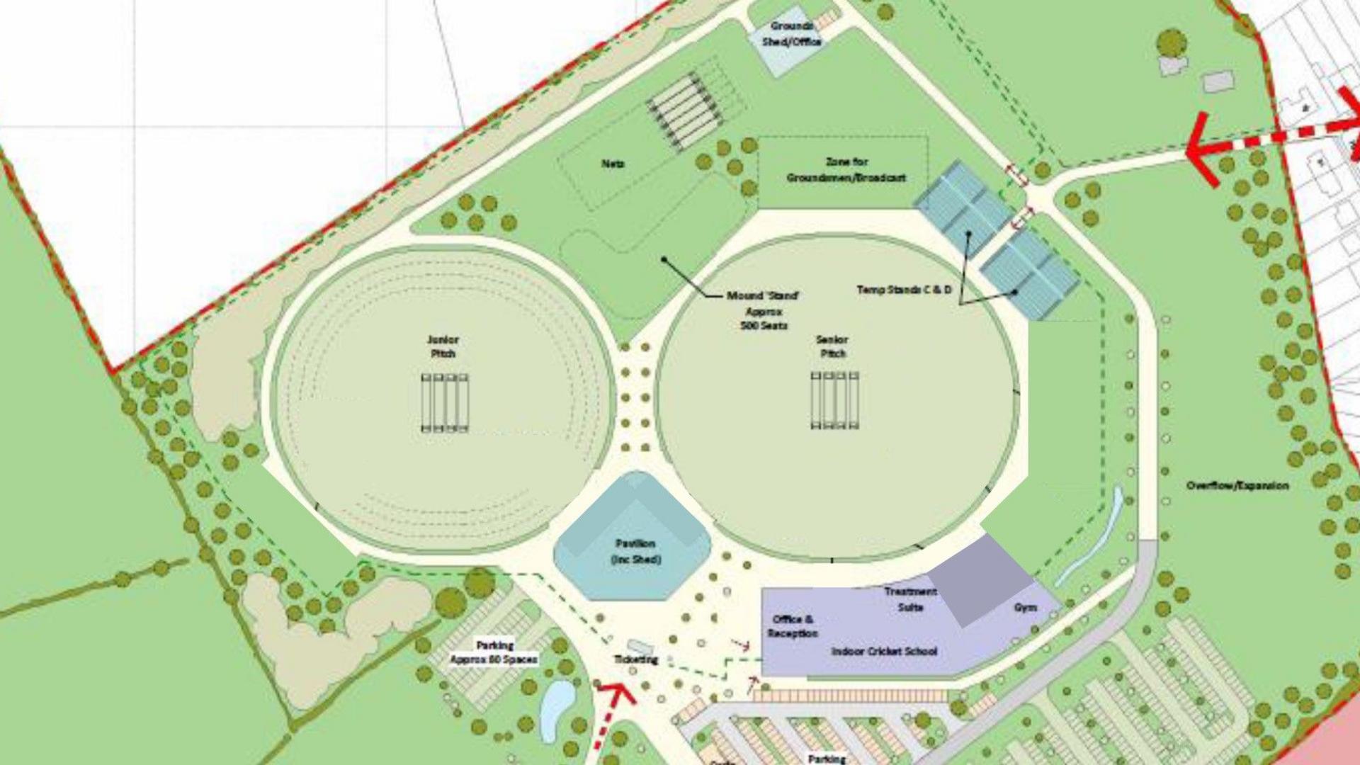 Plans for Northamptonshire County Cricket Club's new academy site