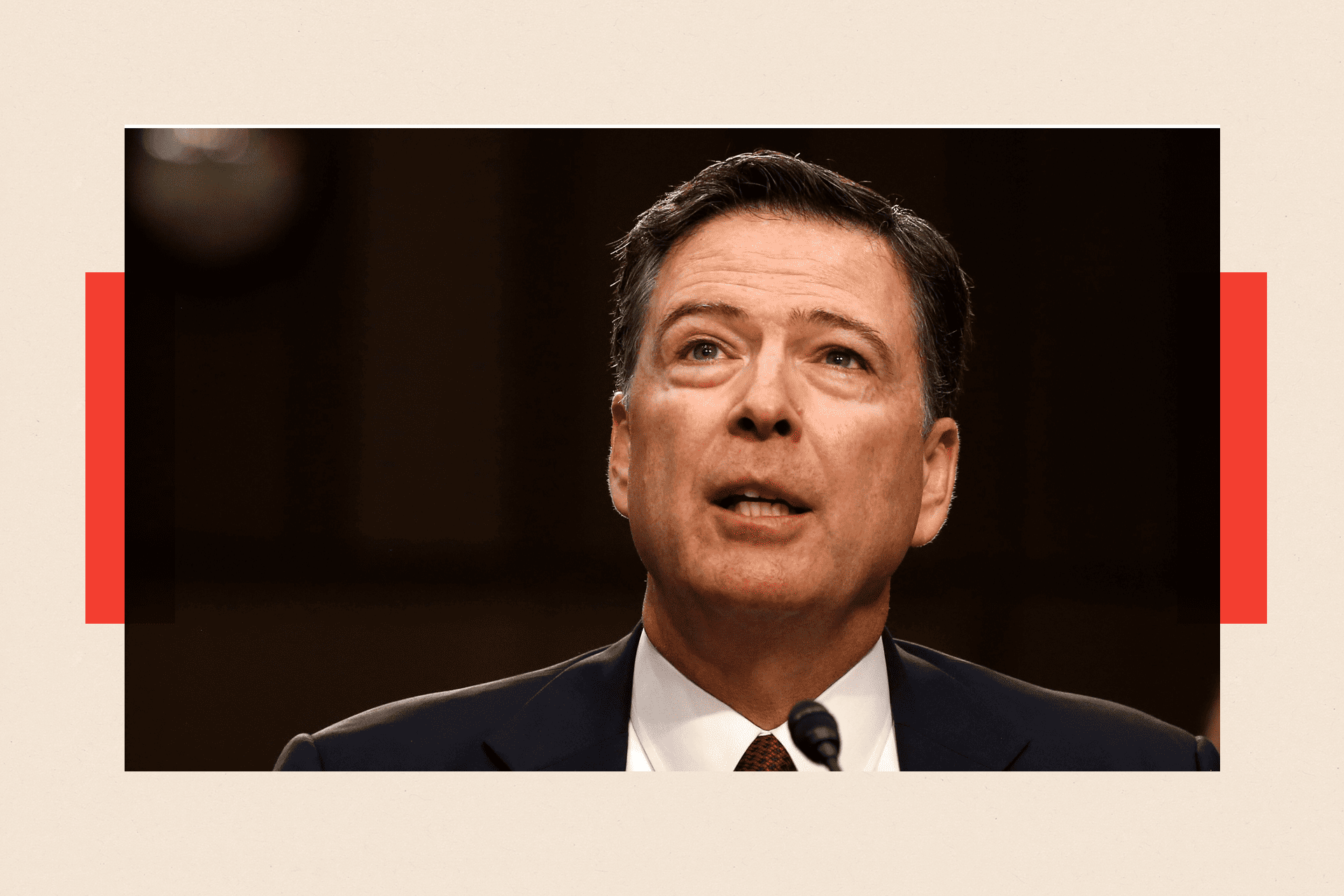 James Comey at a microphone
