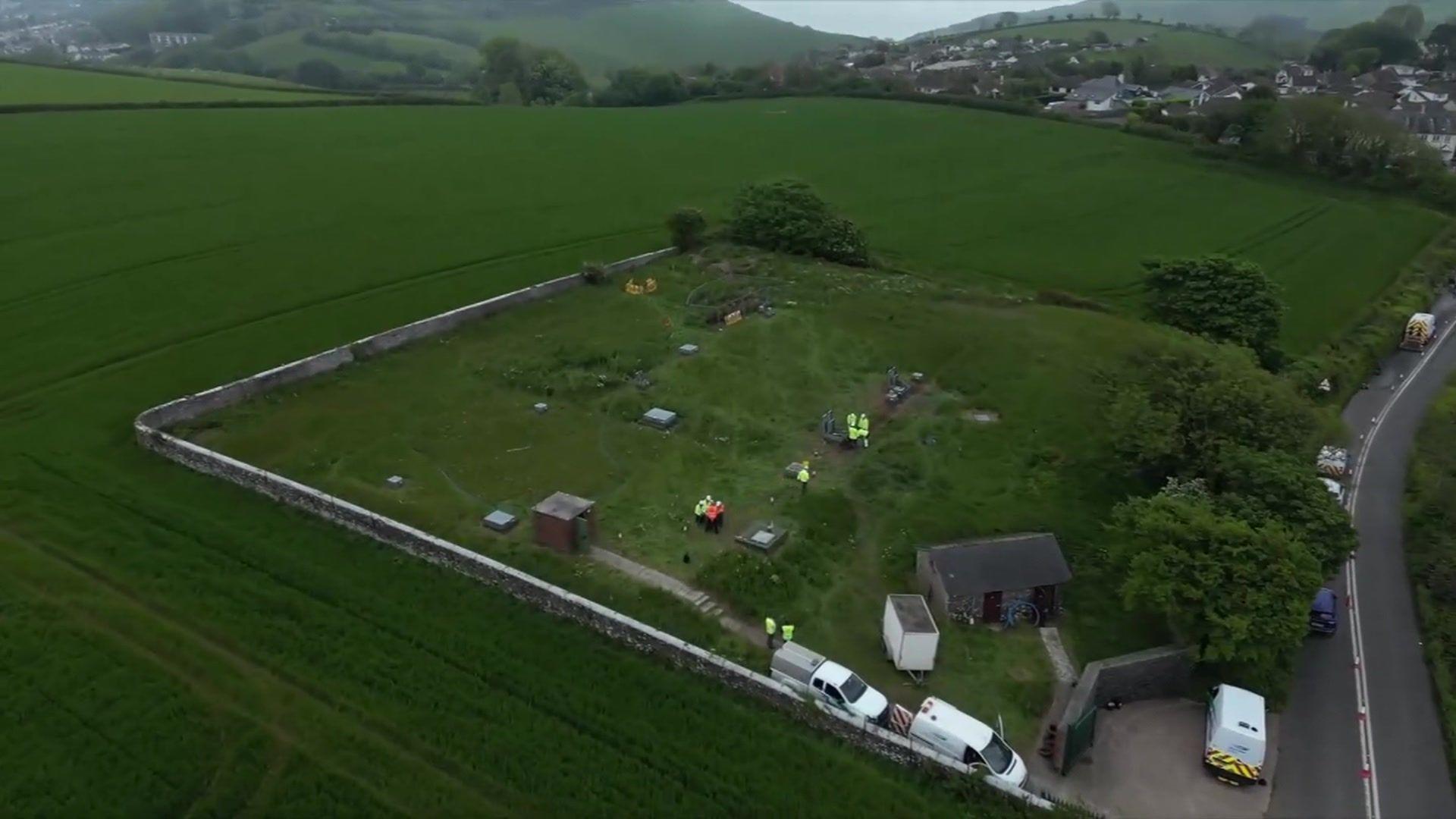 South West Water working in field