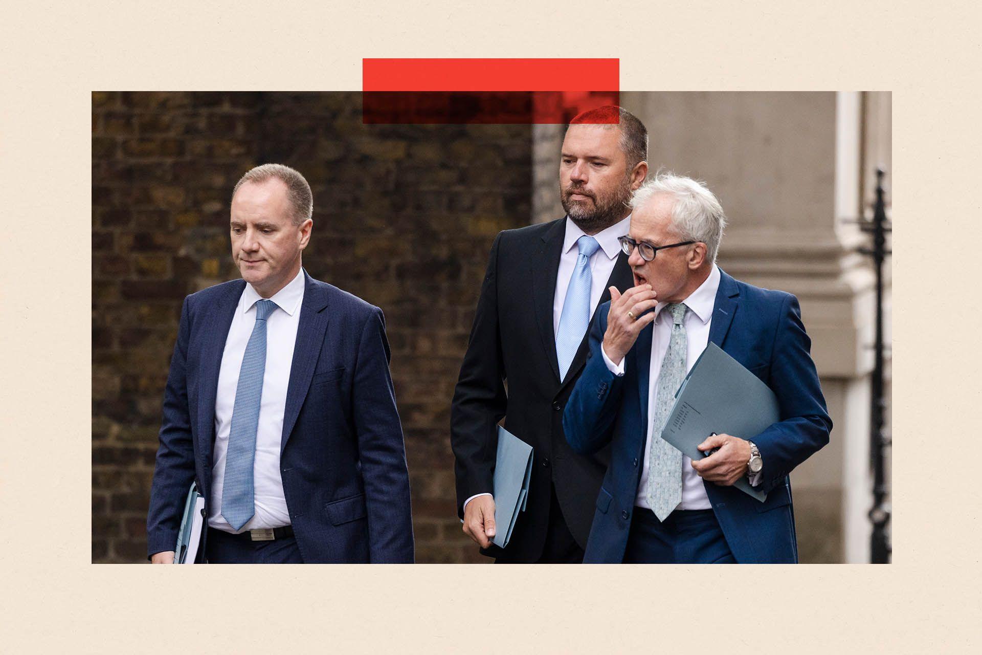 (L-R) Chair of the OBR, Office For Budget Responsibility, Richard Hughes, Andy King and Prof. David Miles CBE
