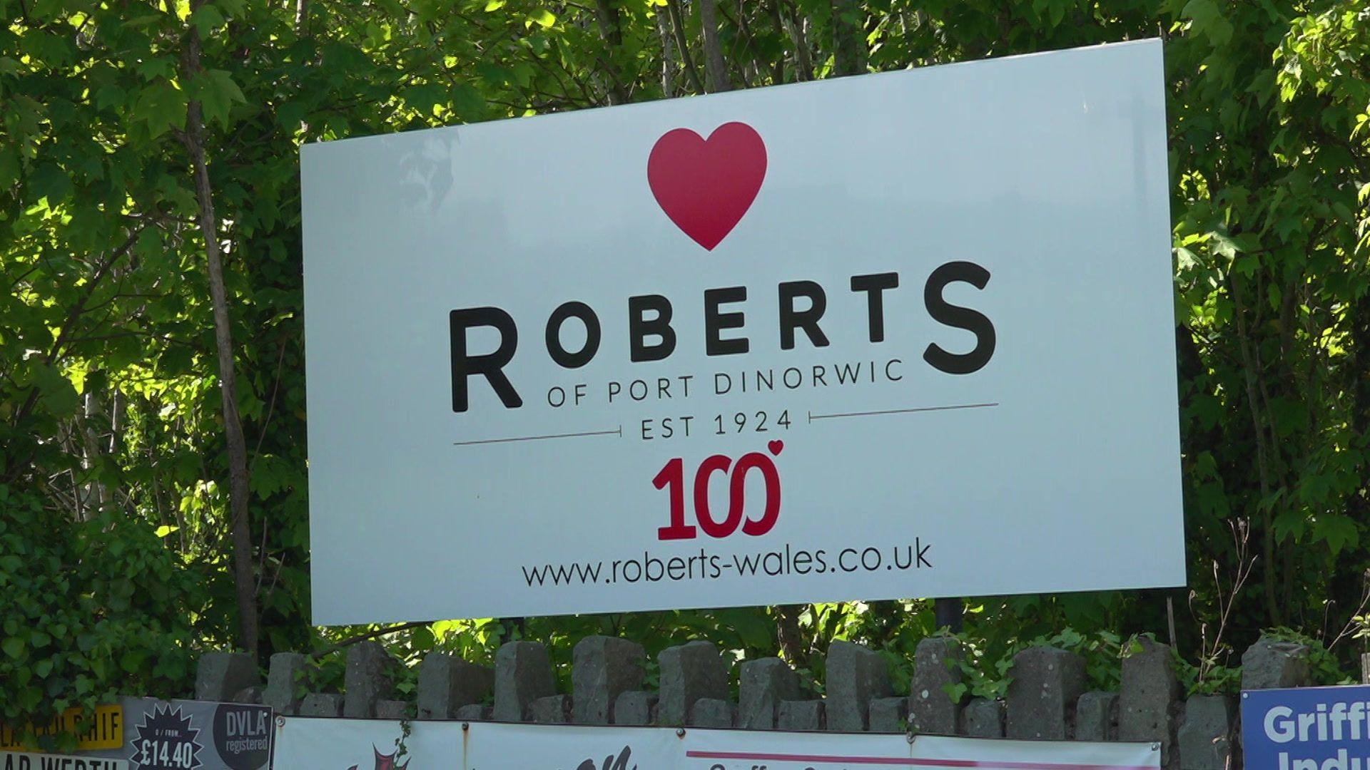 Arwydd cwmni Roberts of Port Dinorwic