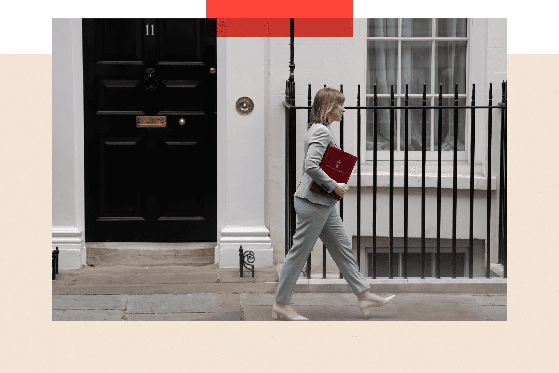 British Chancellor of the Exchequer Rachel Reeves departs 11 Downing Street ahead of the Spending Review announcement