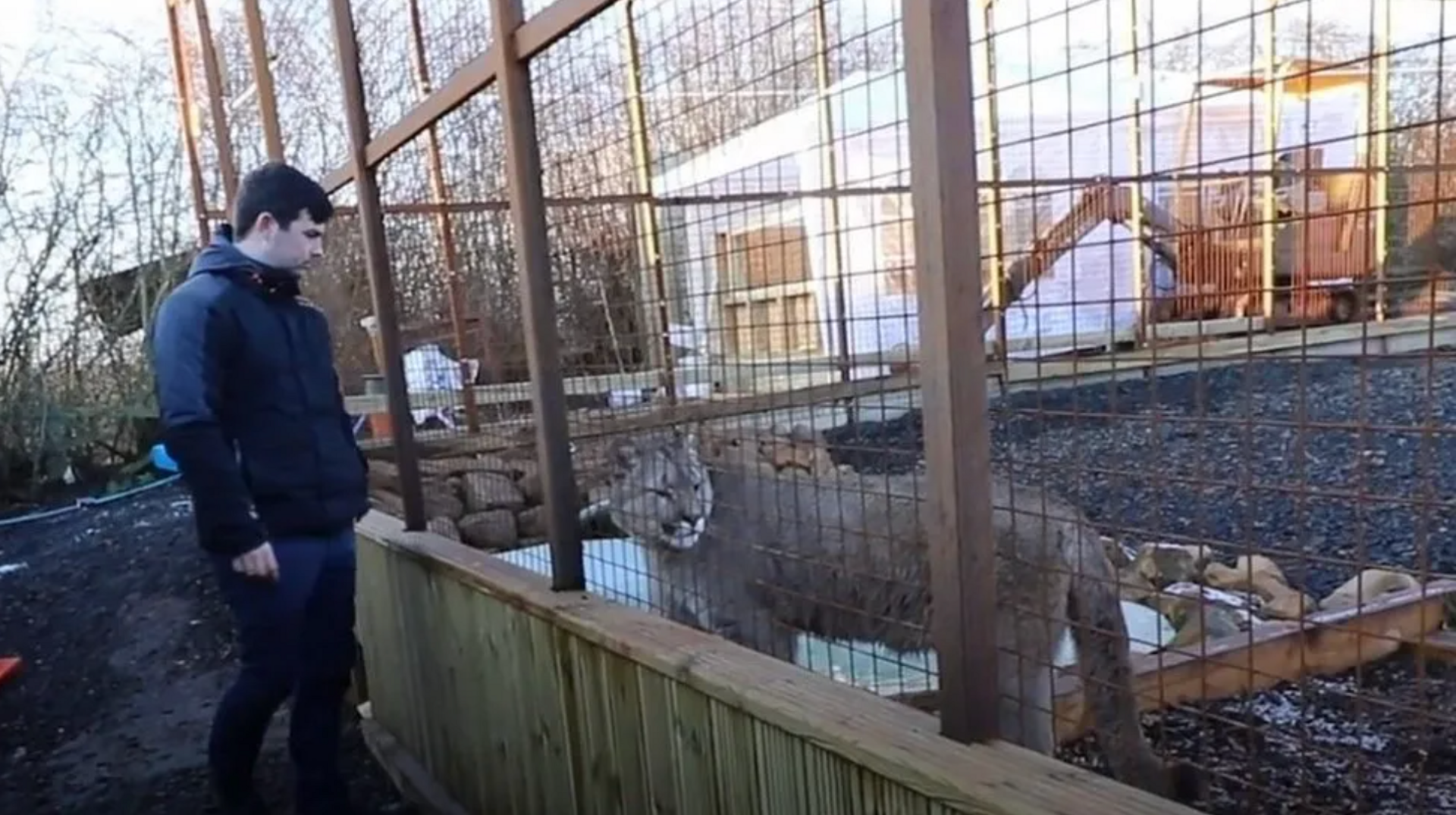 Reece Oliver and a lion