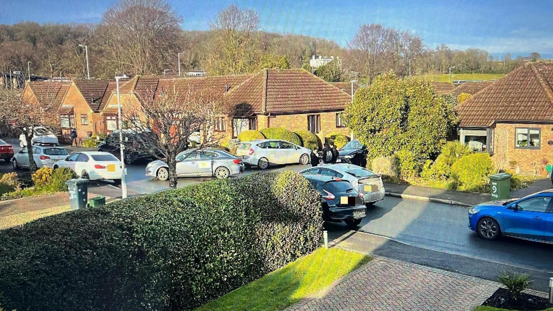 A CCTV image capturing the chaos during school drop off times in Gedling