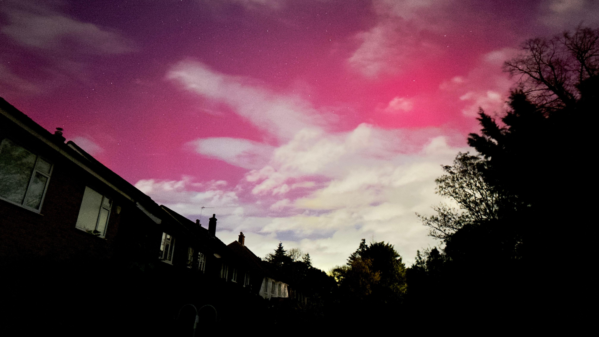 Pink skies from the Northern lights, seen in the southeast overnight