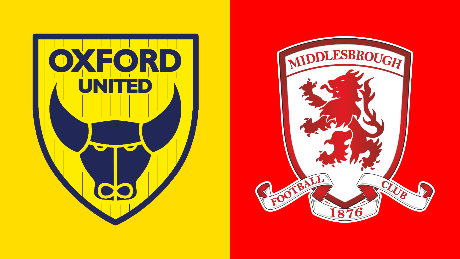 Oxford United and Middlesbrough's club badges