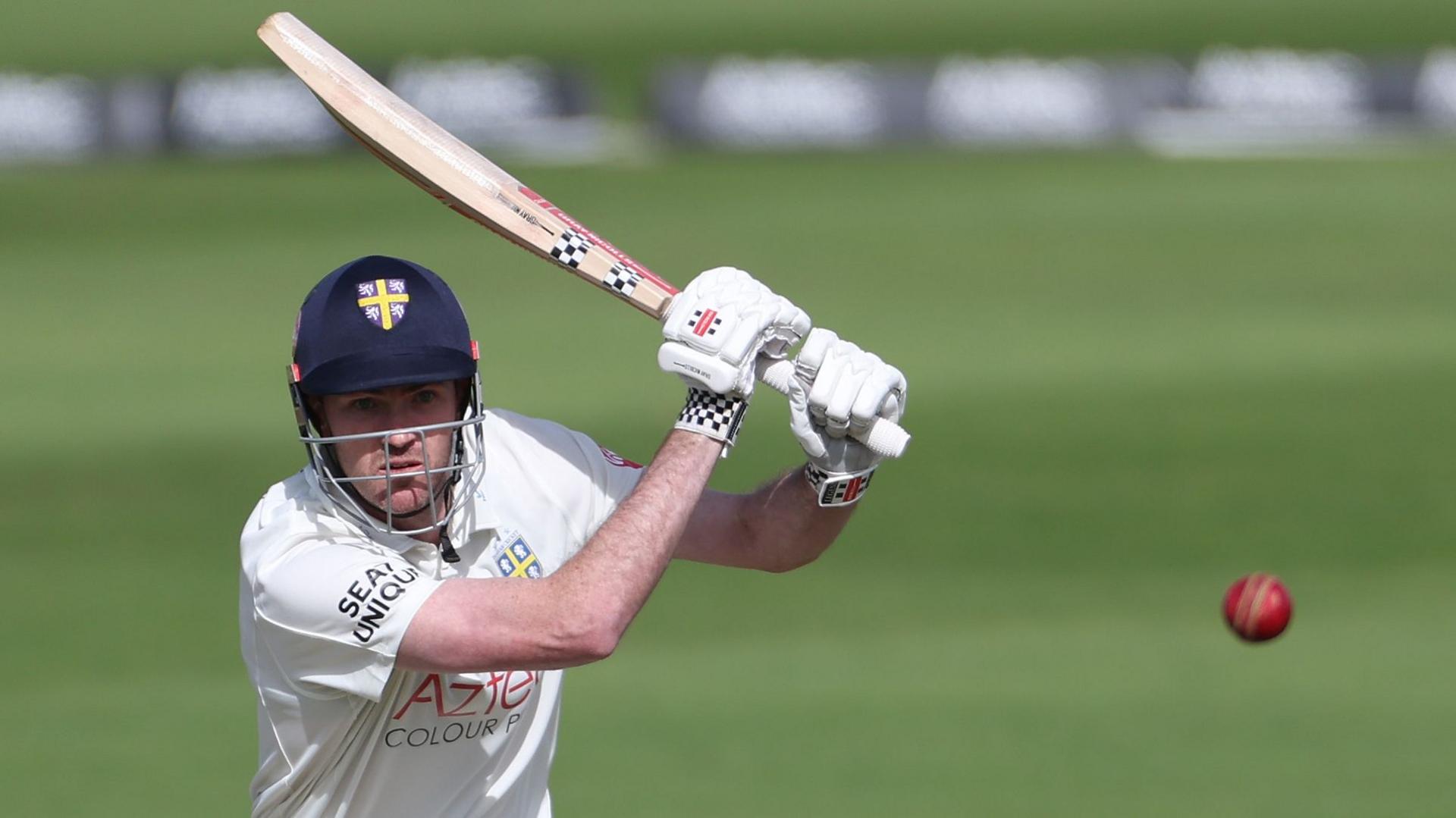 Ashton Turner bats during the Vitality County Championship match between Durham County Cricket Club and Nottinghamshire at the Seat Unique Riverside