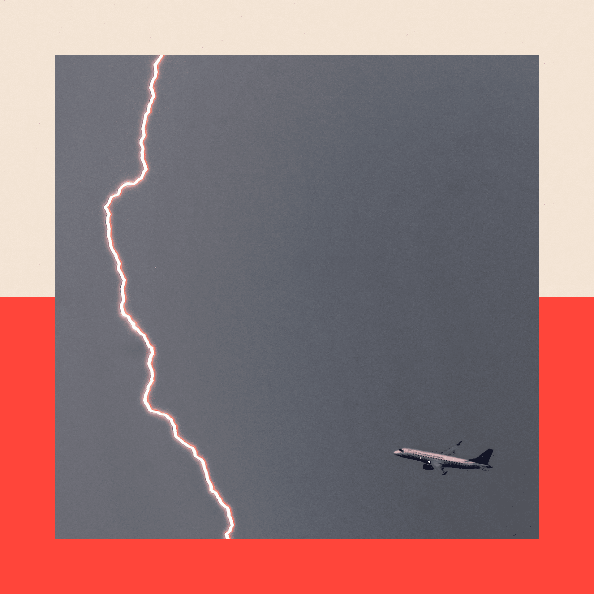 Lightning strikes near a departing airliner at Logan airport