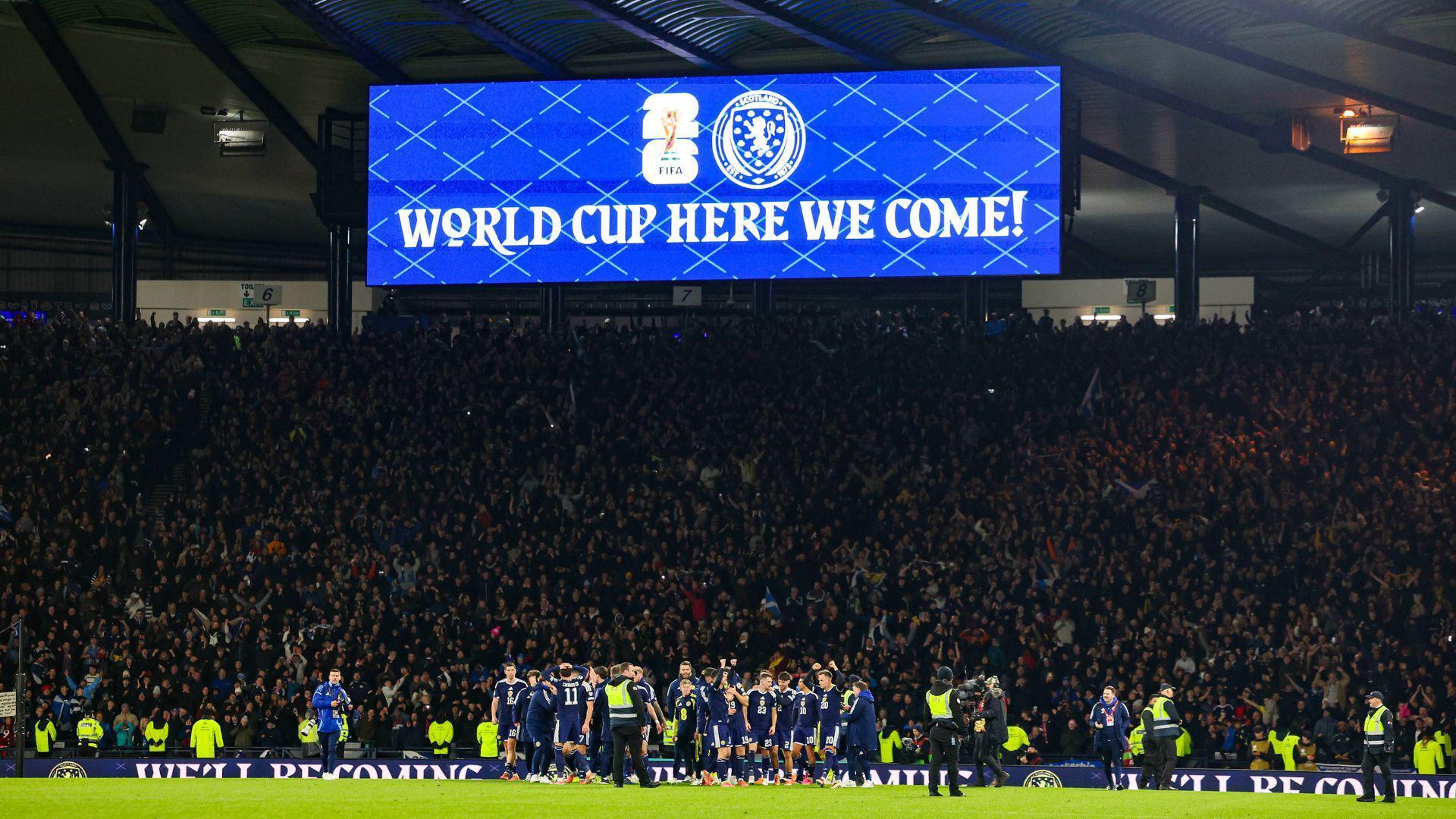Scotland celebrating at Hampden.