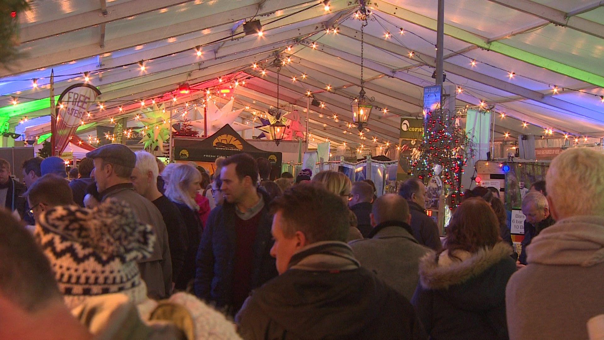 General view of Padstow Christmas Festival in 2015