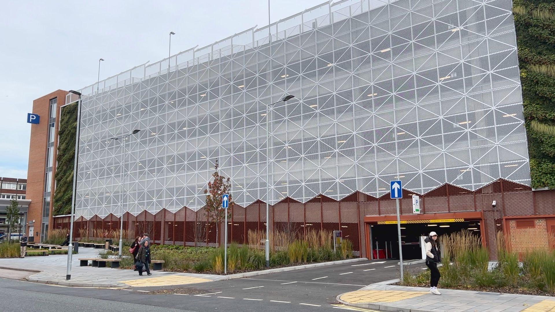 An exterior view of the multi-storey car park in Crewe