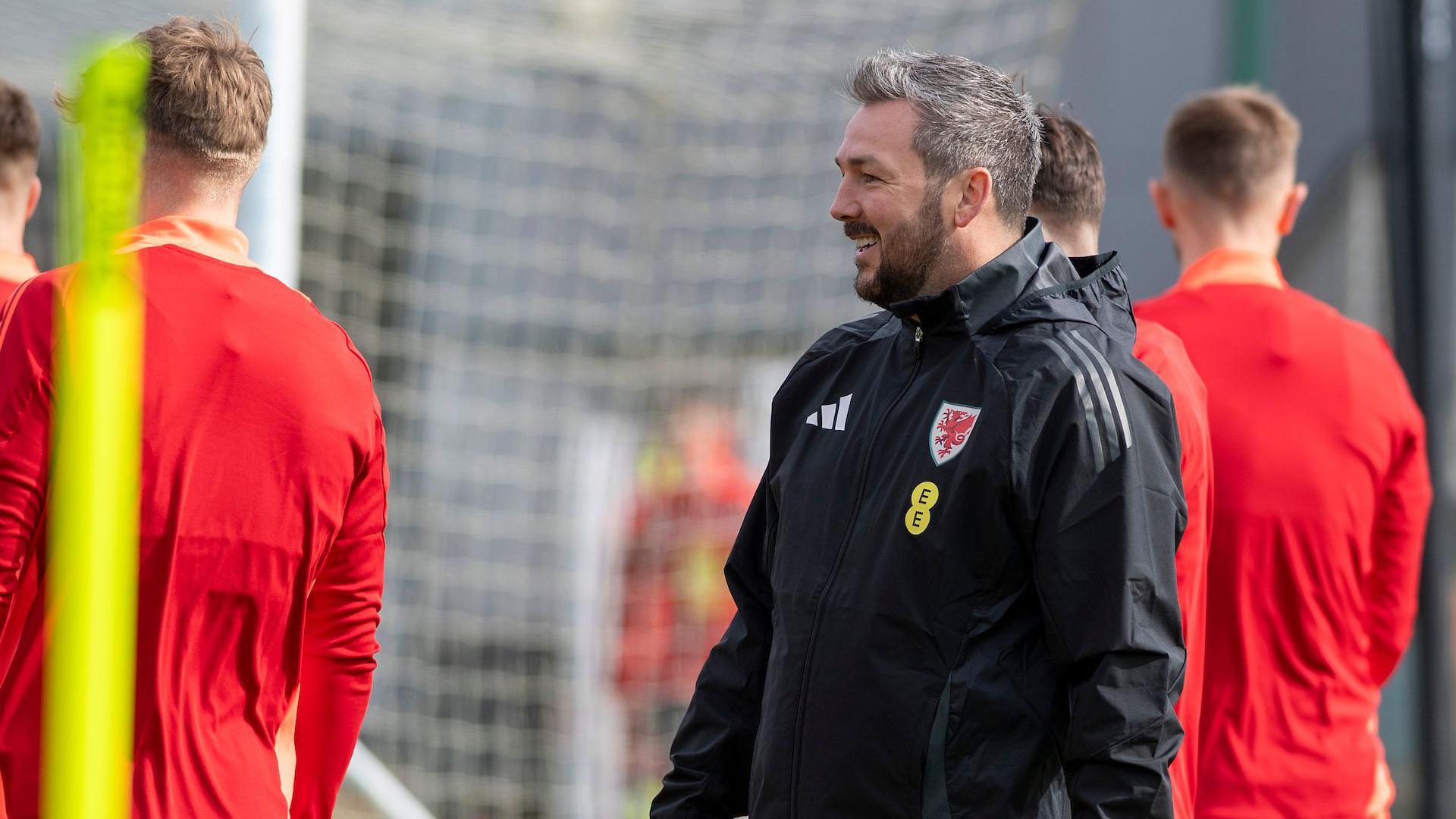 Matty Jones during Wales Under-21 training