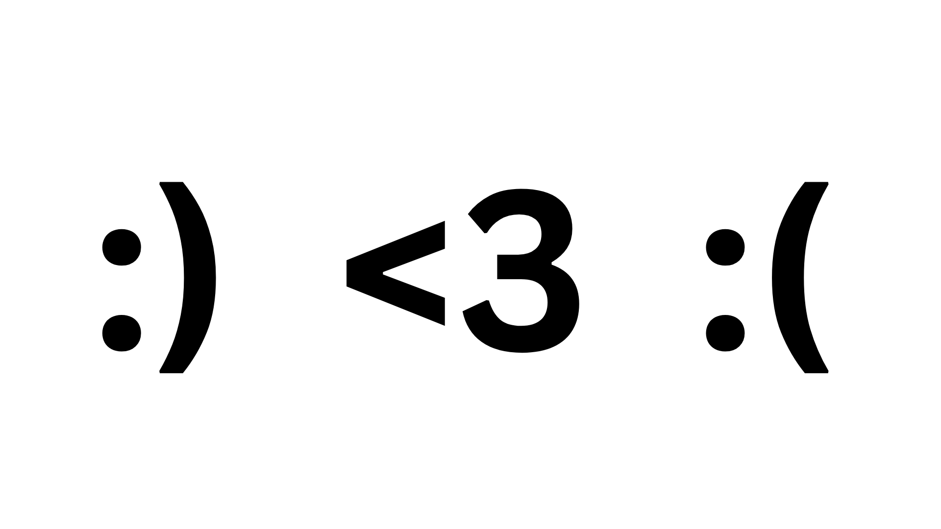 smiley, heart and sad face emoticons
