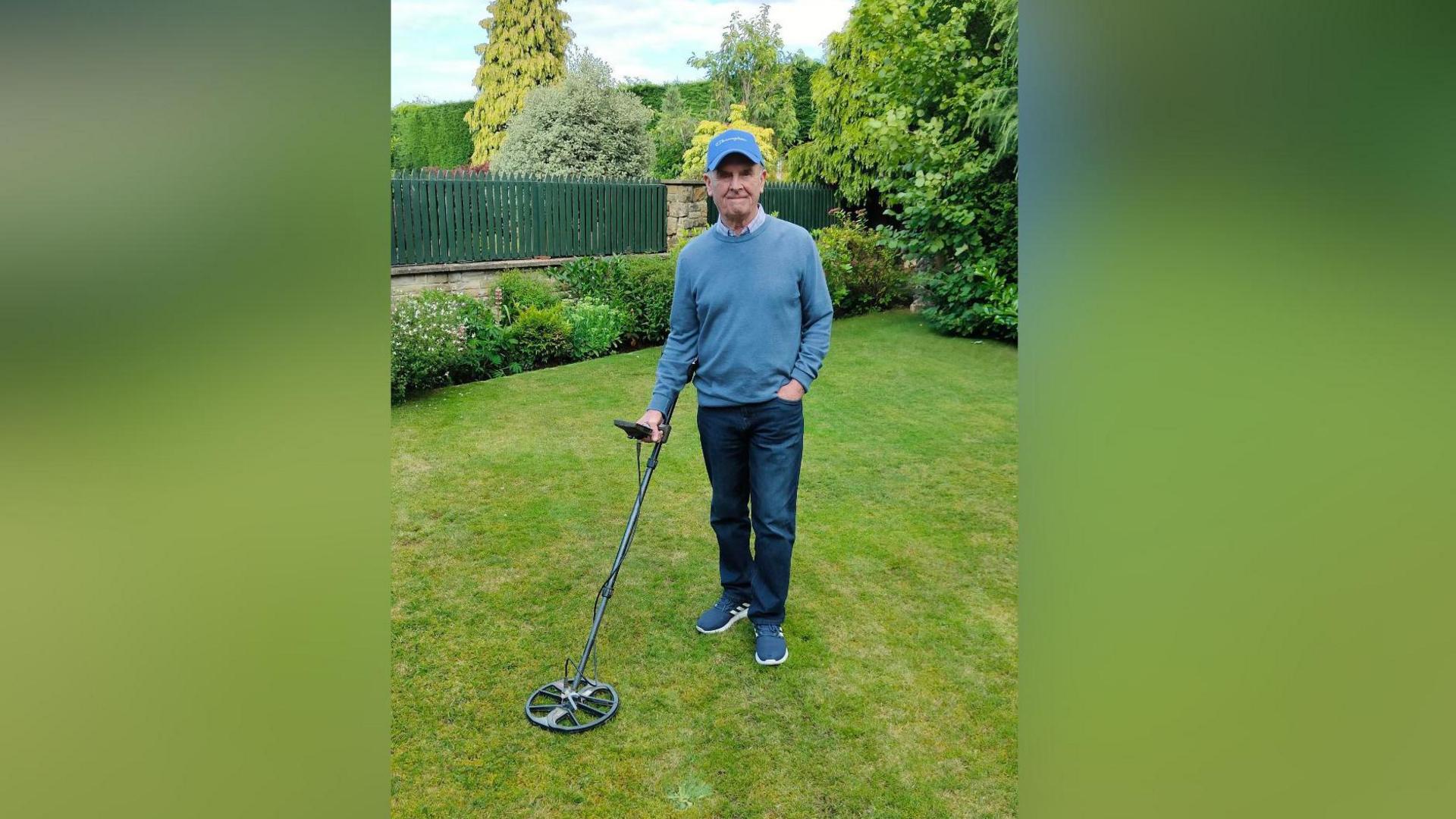 David McIntyre Haigh with a metal detector