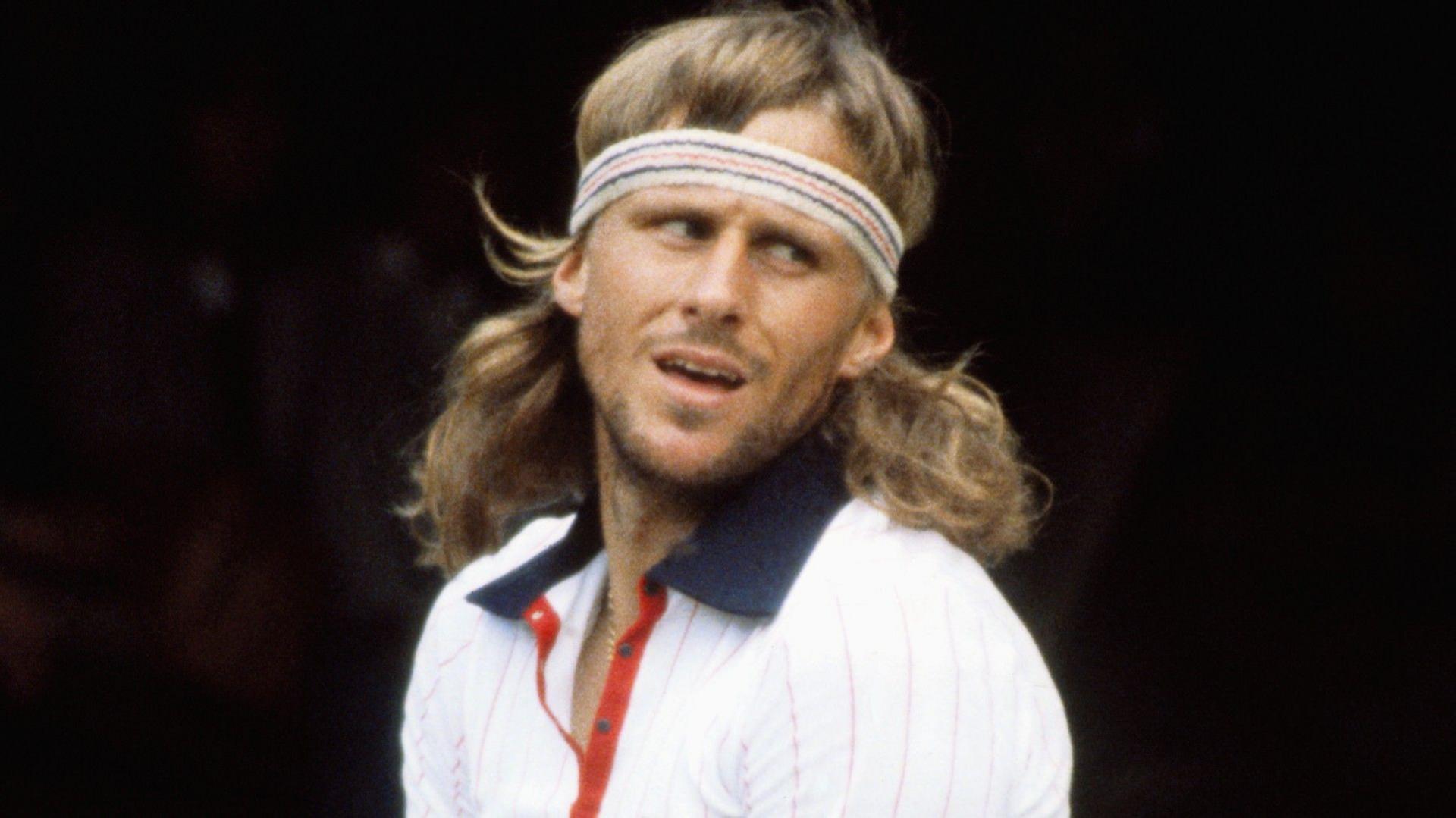 Bjorn Borg waits to serve during the 1980 Wimbledon final against John McEnroe