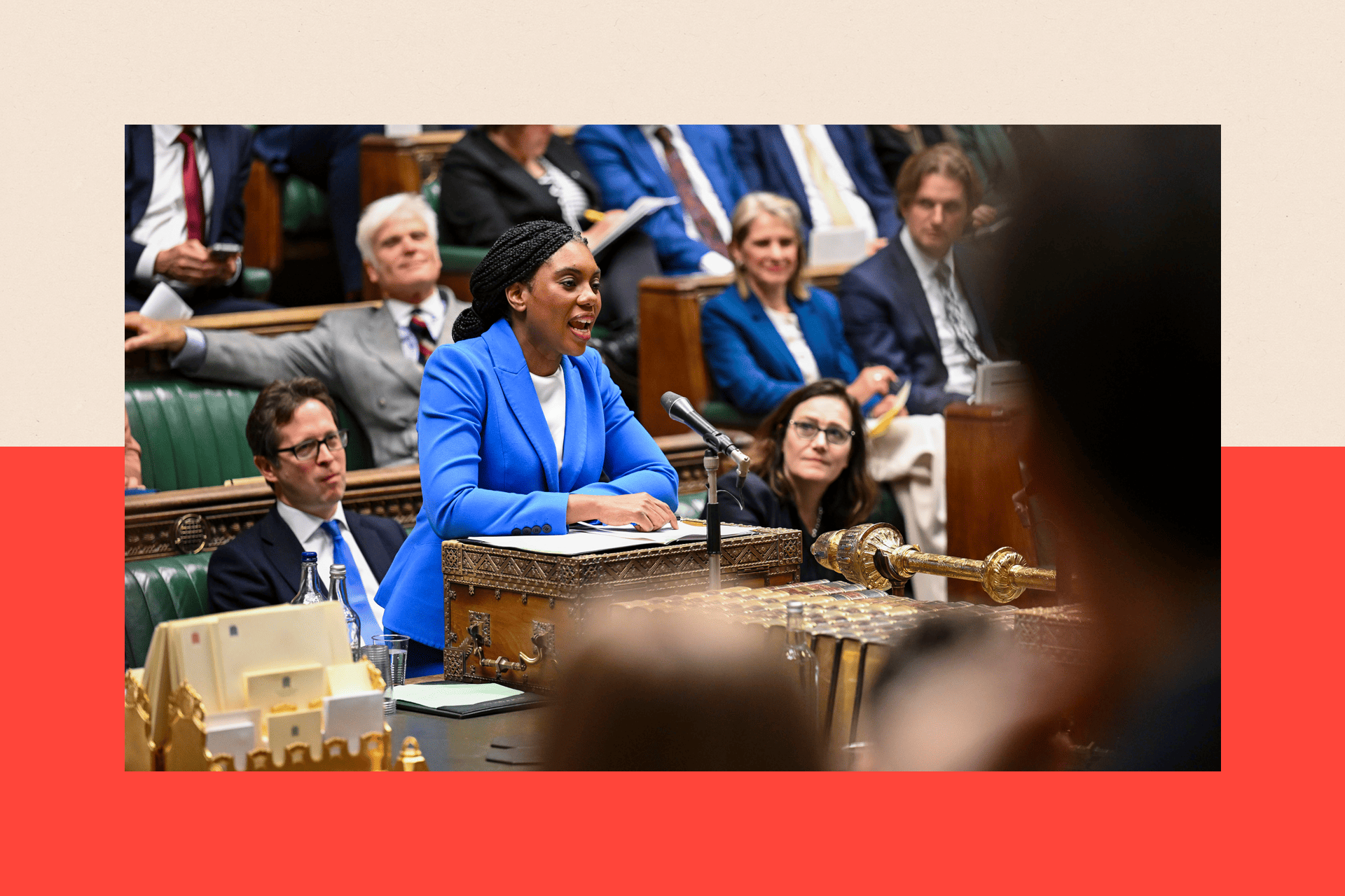 A handout photo issued by the House of Commons shows Kemi Badenoch during Prime Minister's Questions on 21 May 2025.