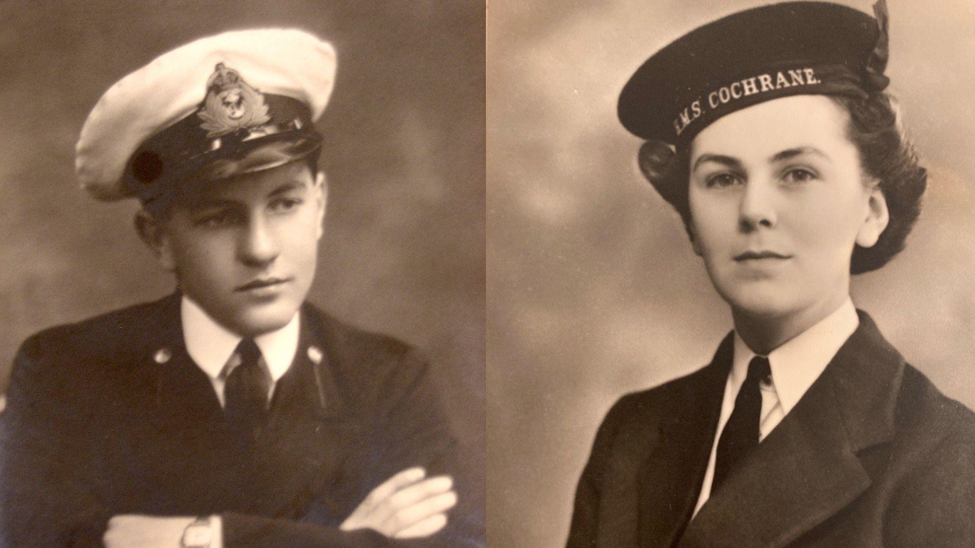 A naval officer and a Wren pictured during WW2