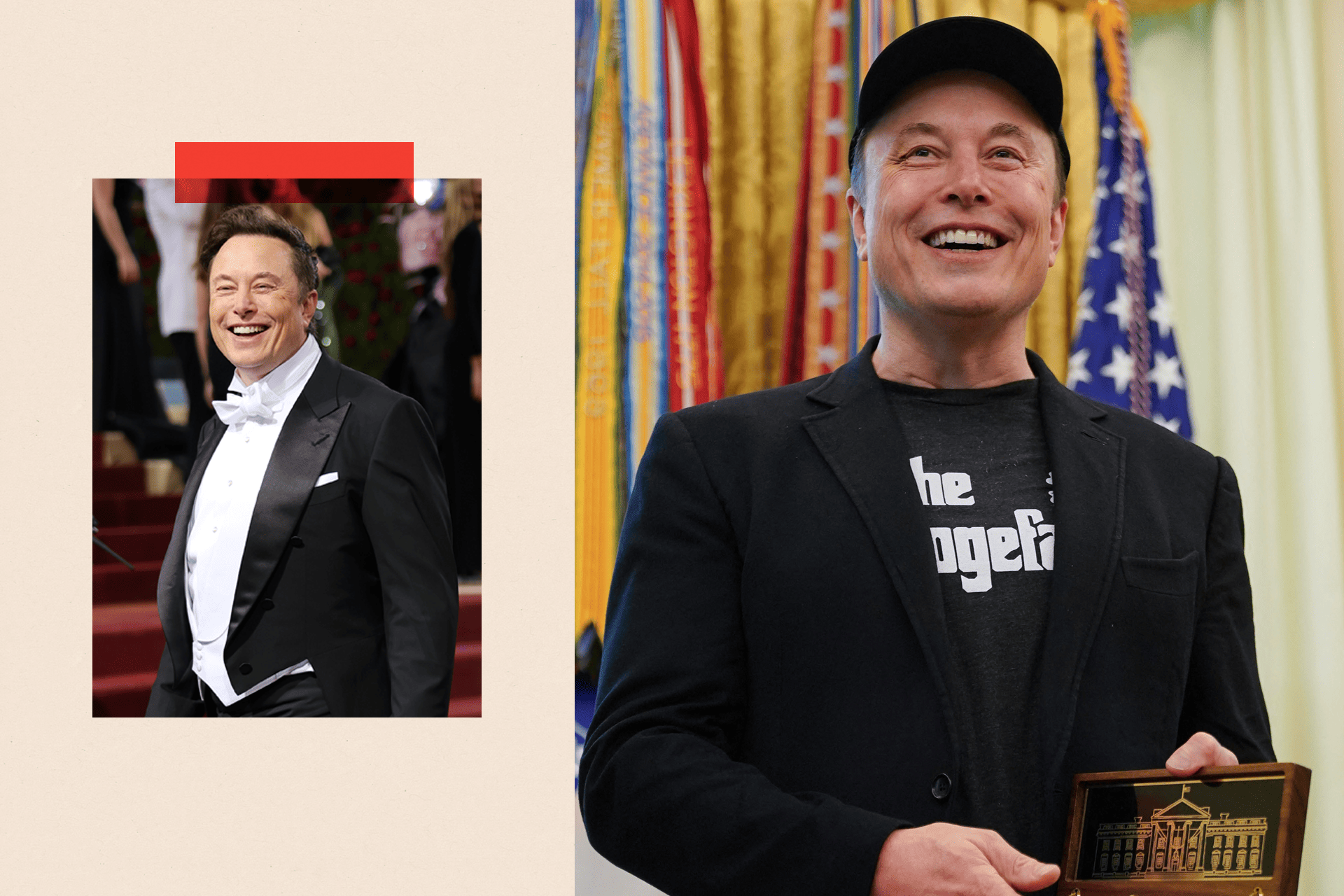 Two images of Elon Musk
