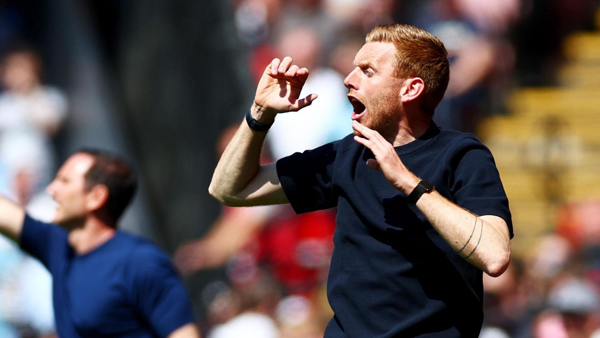 Ed Still recoils in shock on the Watford sideline during the 4-0 defeat to Coventry at Vicarage Road on Saturday.