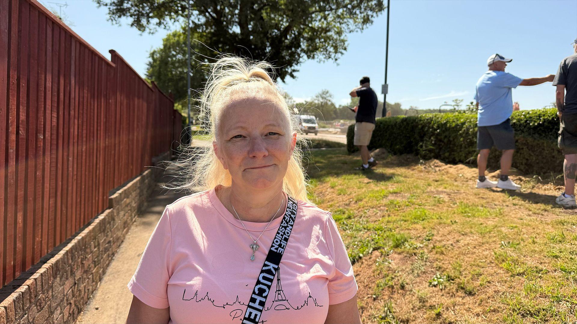 Local resident to Mackworth Jennifer McDougall standing near a construction site on Radbourne Lane in Derby