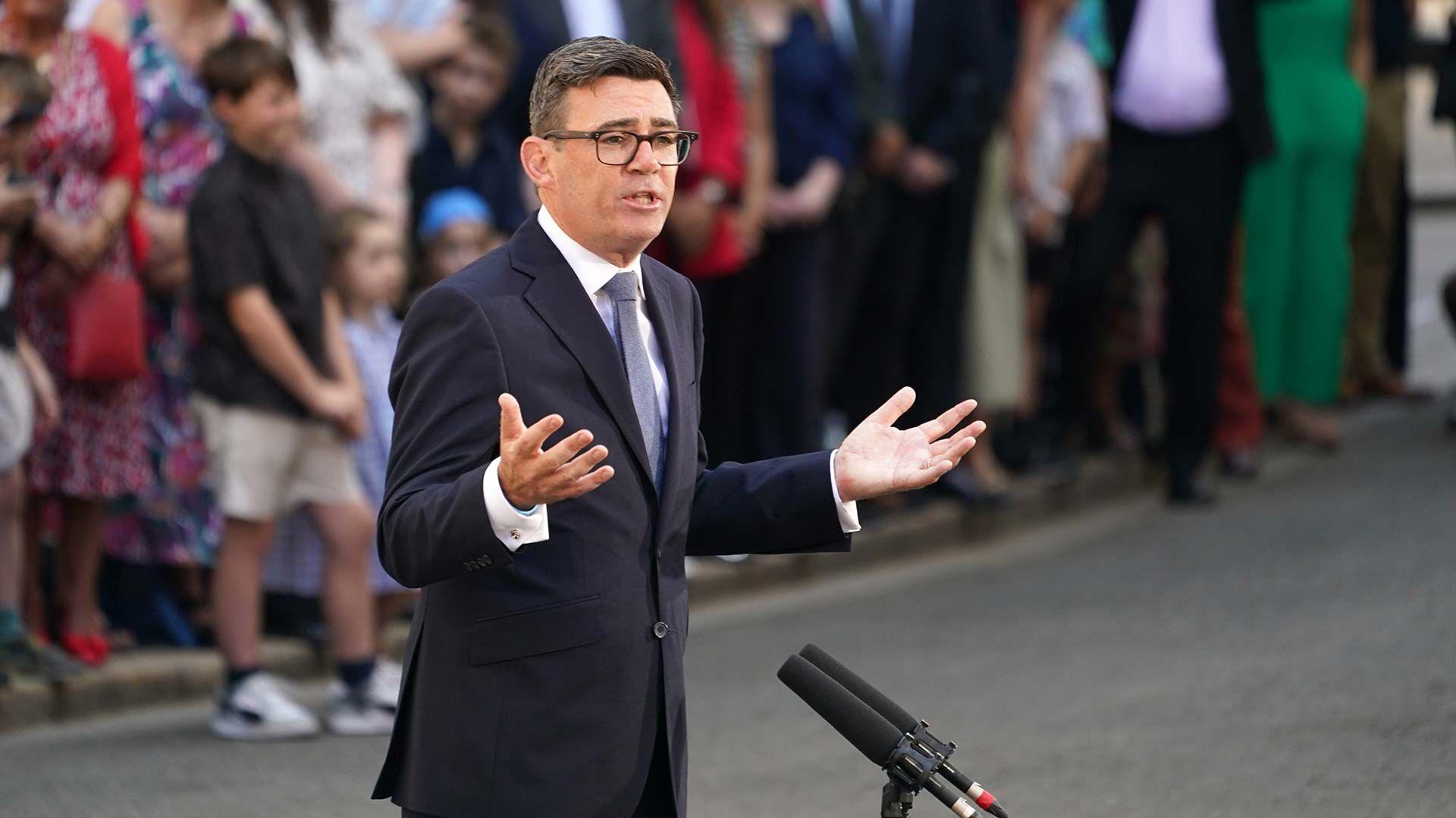 Britain's new Prime Minister Andy Burnham speaks to staff and media at 10 Downing Street in London, Monday, July 20, 2026.