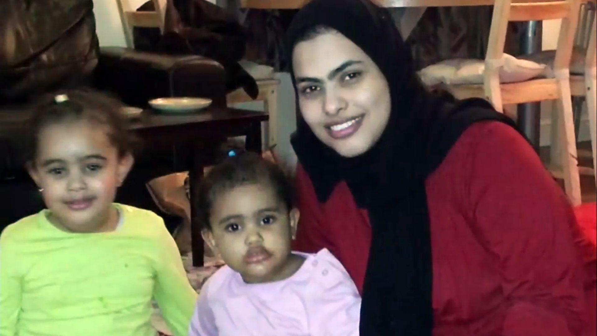 Fethia Hassan (left) with her sister Hania Hassan and mother Rania Ibrahim