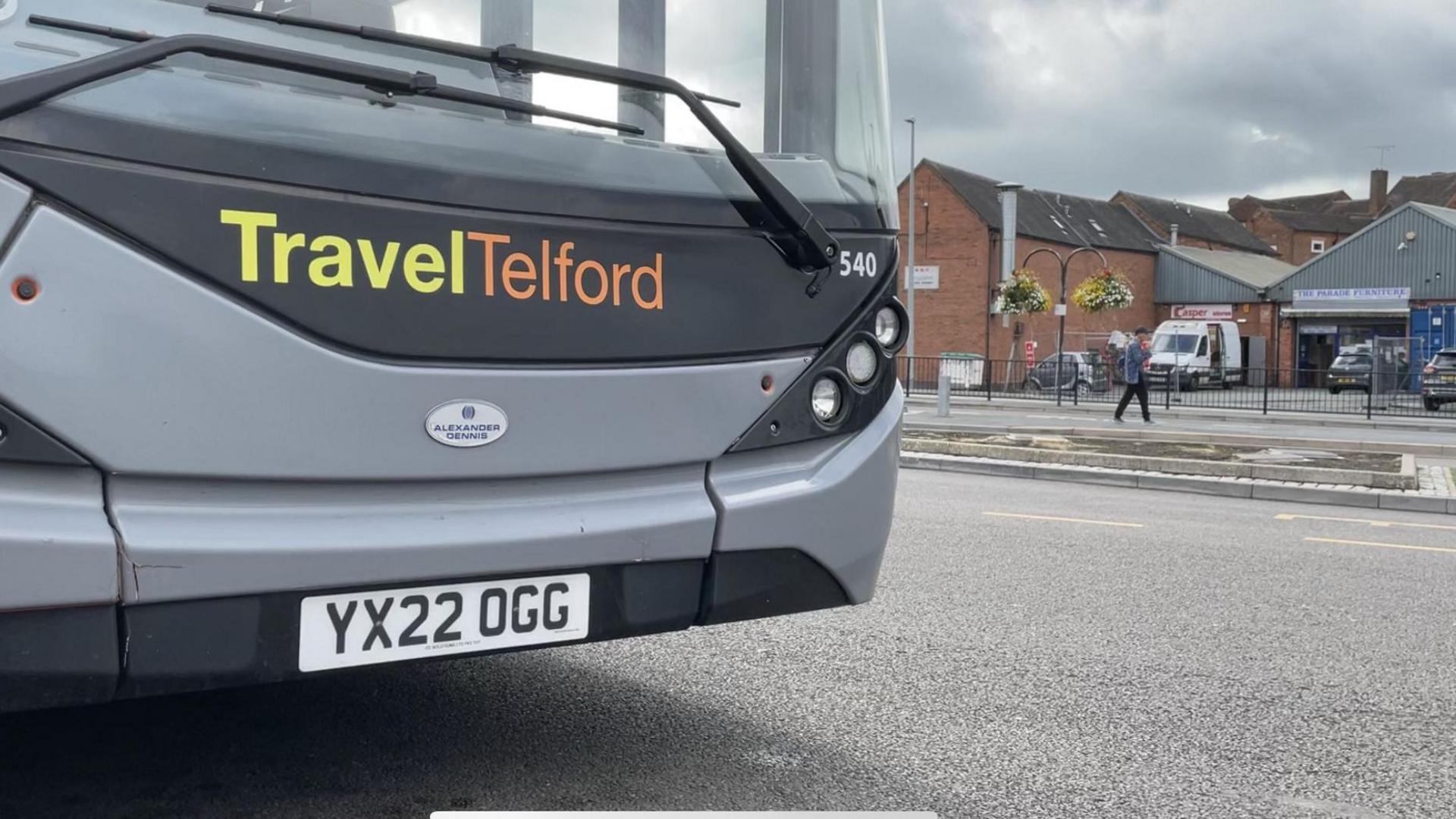 A bus in Wellington station