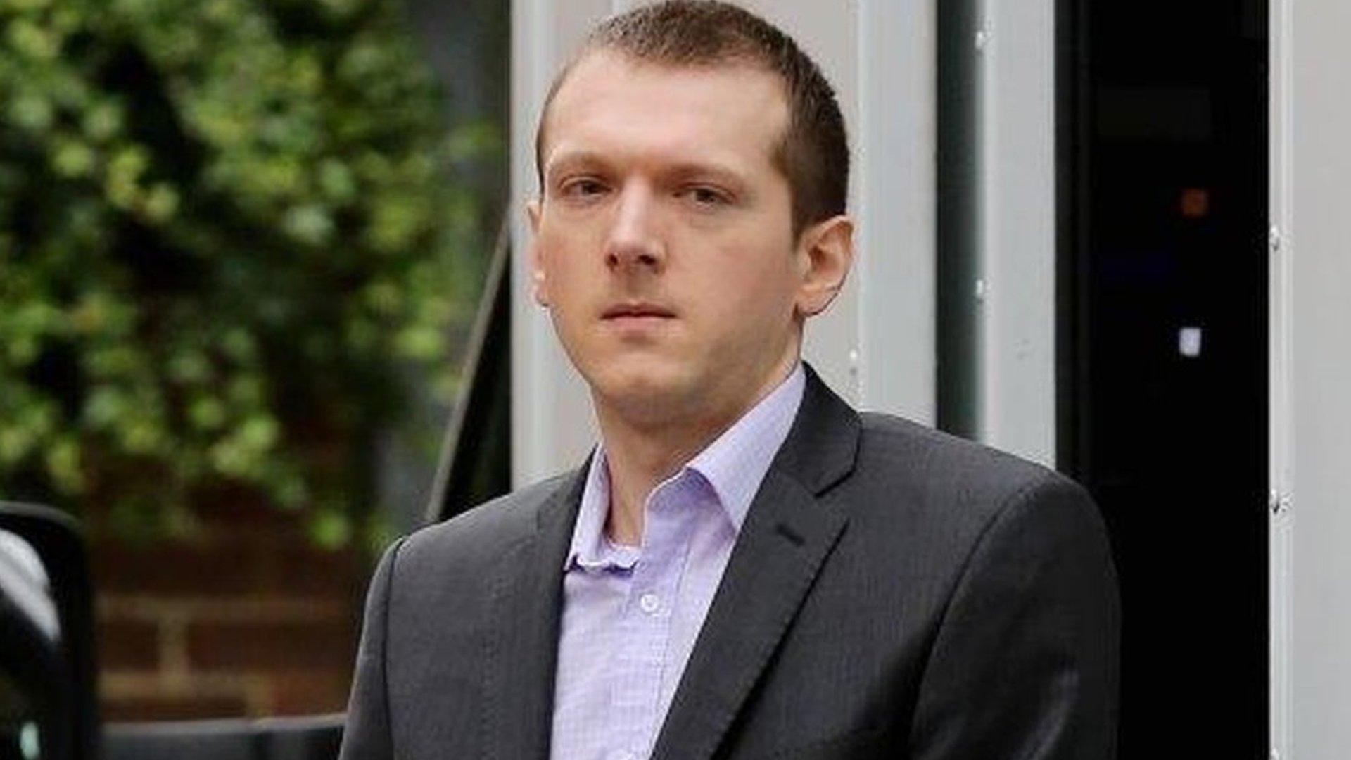 Jeremy Forrest arriving at Lewes Crown Court