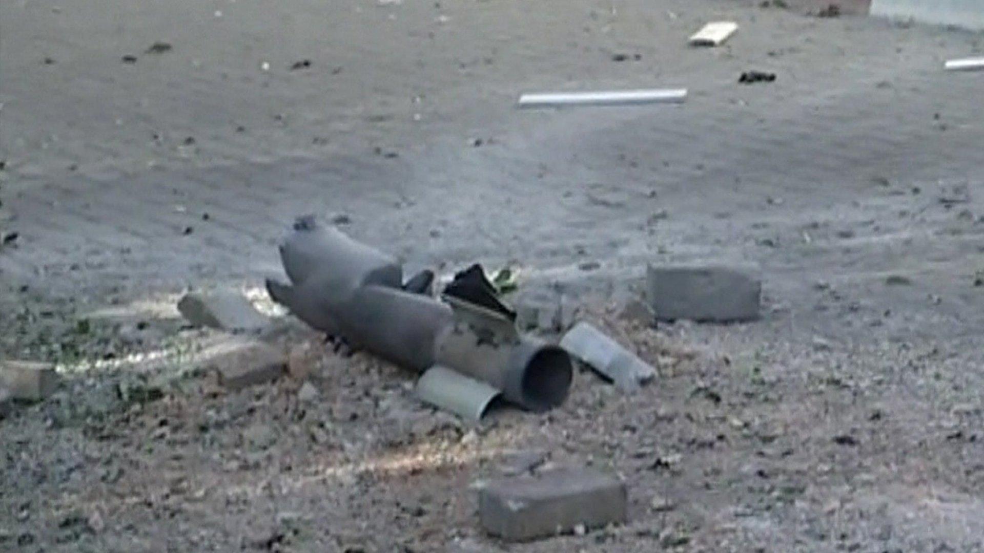 Debris from rocket in northern Israel (22 Aug 2013)