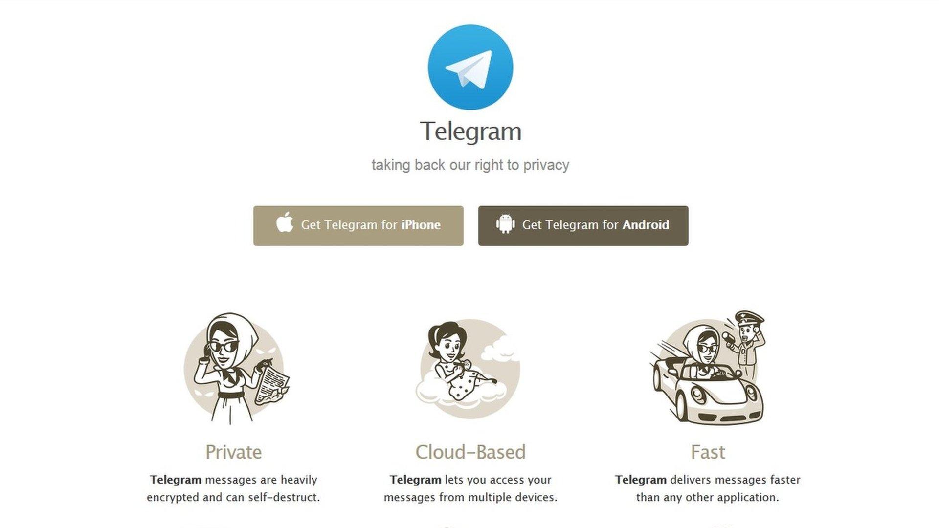 Photo showing Telegram website