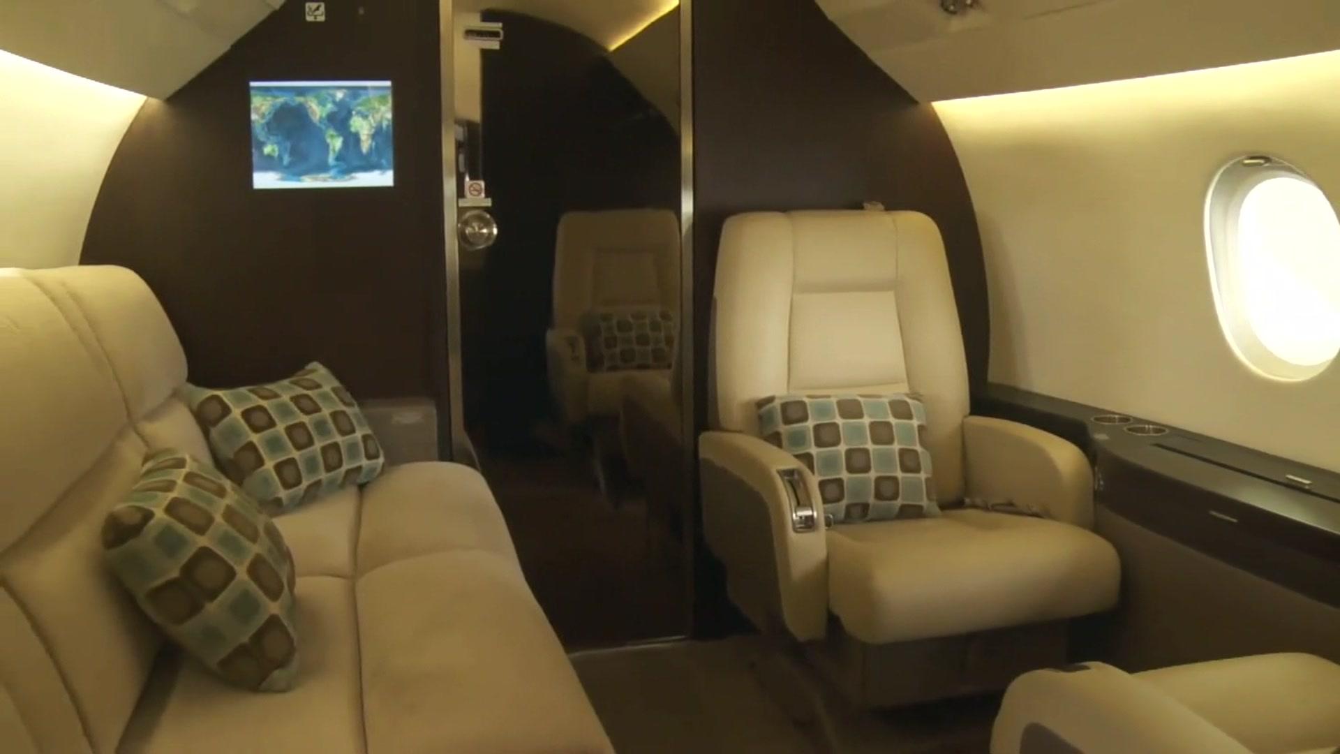 Inside of a private jet in Nigeria