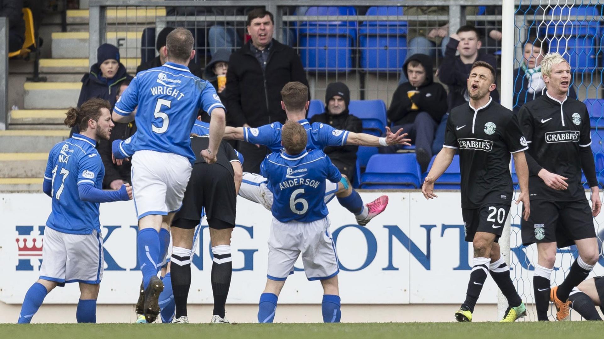 St Johnstone celebrate Steven MacLean's early goal