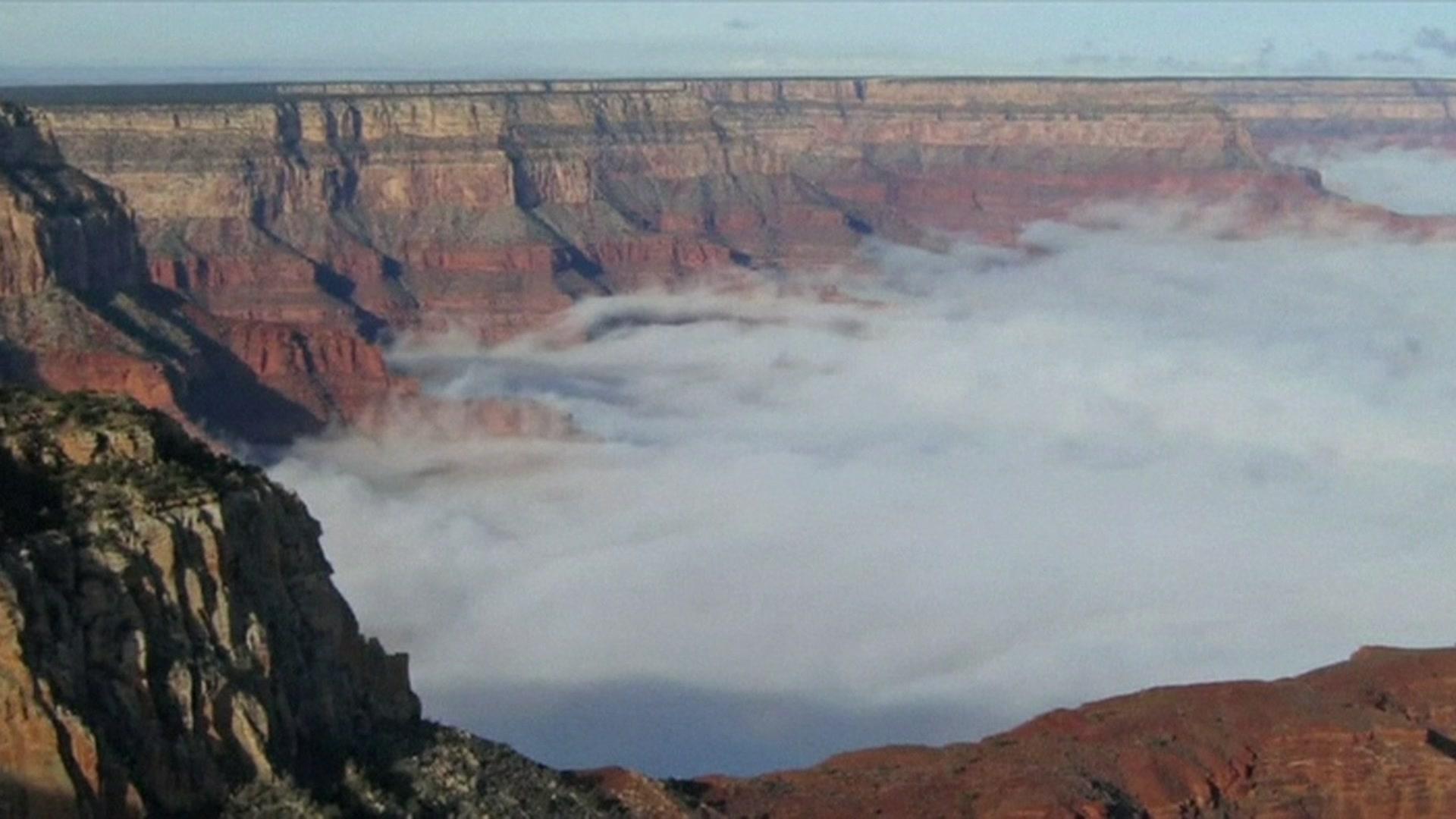 A sea of clouds in the grand canyon