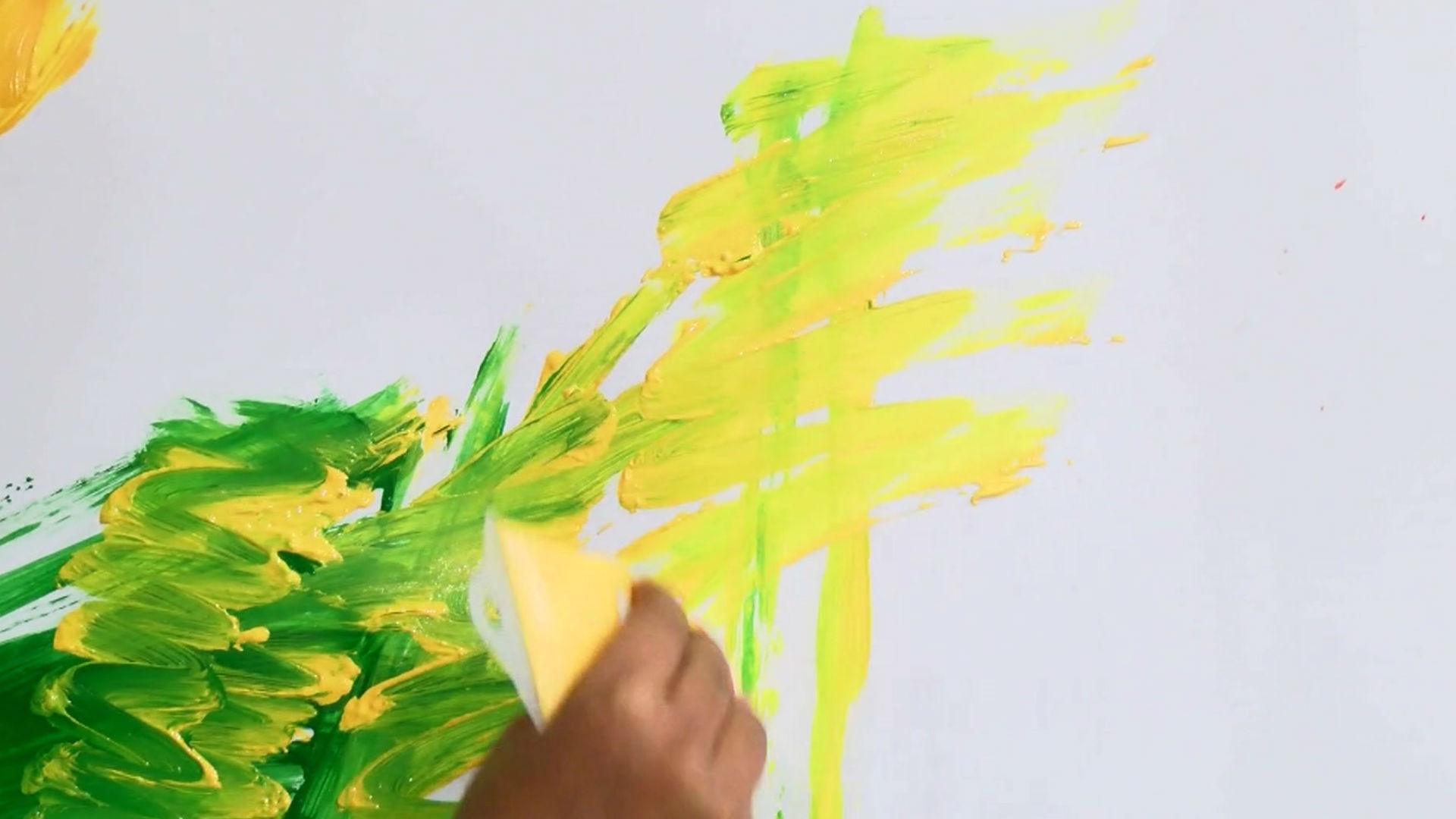 Green and yellow paint