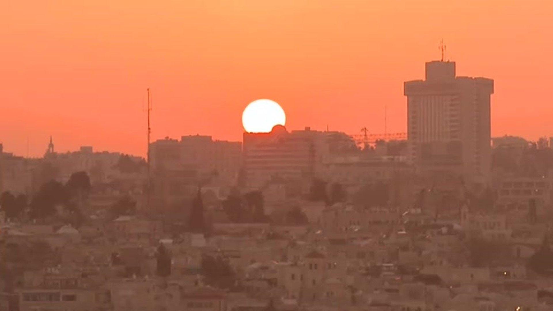 Jerusalem skyline at sunset