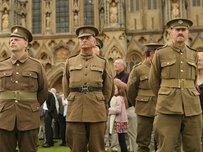 Men dressed as World War I soldiers at Harry Patch's funeral