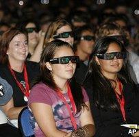 People wearing 3D glasses