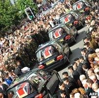 Funeral cortege in Wootton Bassett