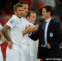 David Beckham, Frank Lampard and Fabio Capello