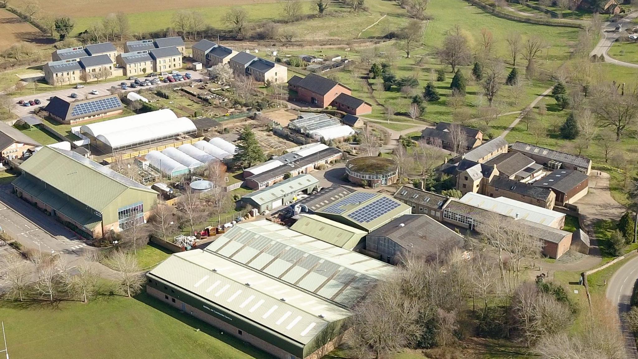 An aerial shot of Moulton College's grounds