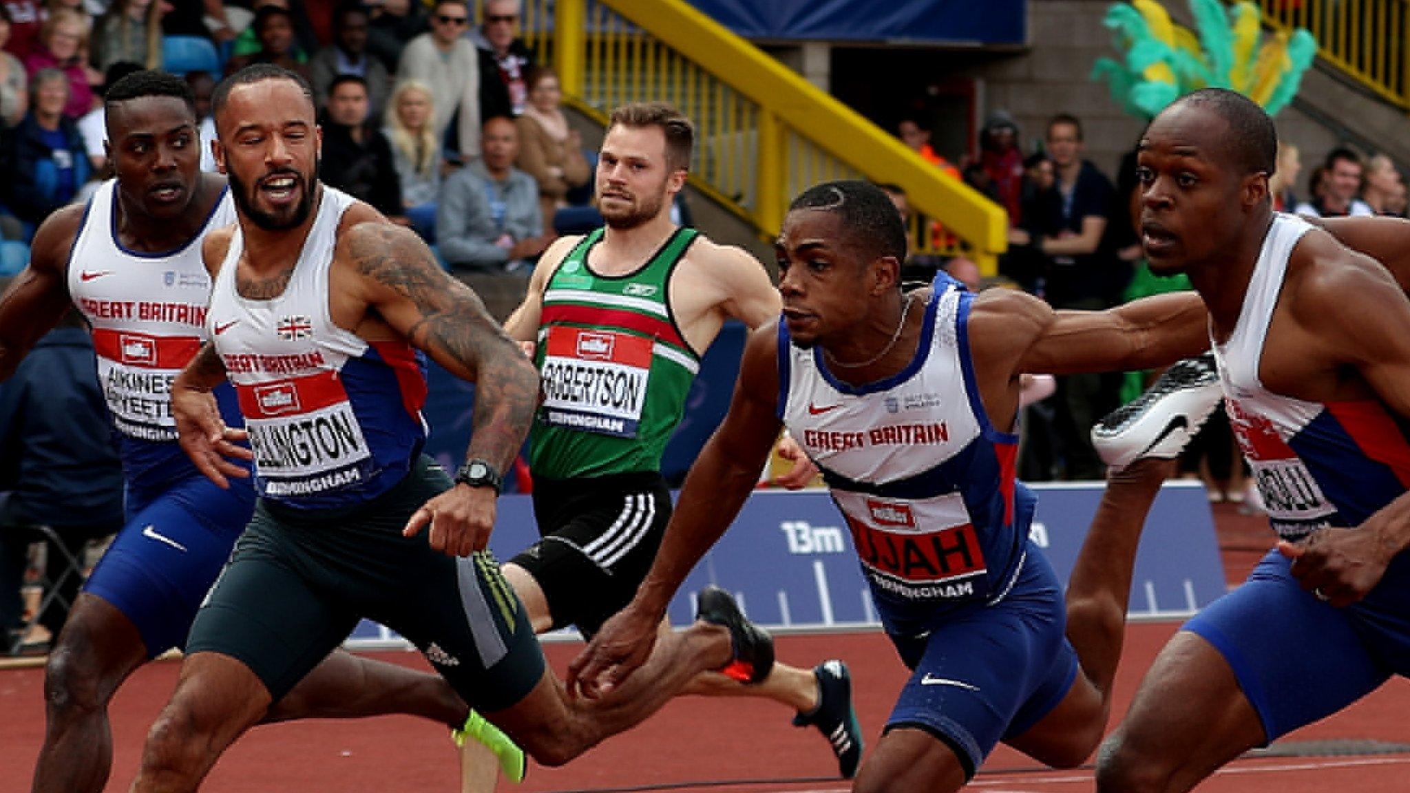 James Dasaolu wins the 100m Final during day one of the British Championships at the Alexander Stadium, Birmingham