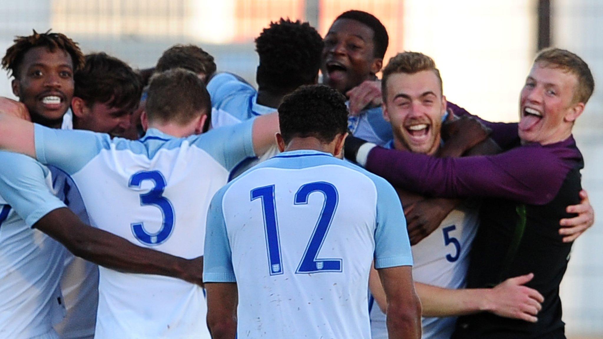 England celebrate winning the Toulon Tournament