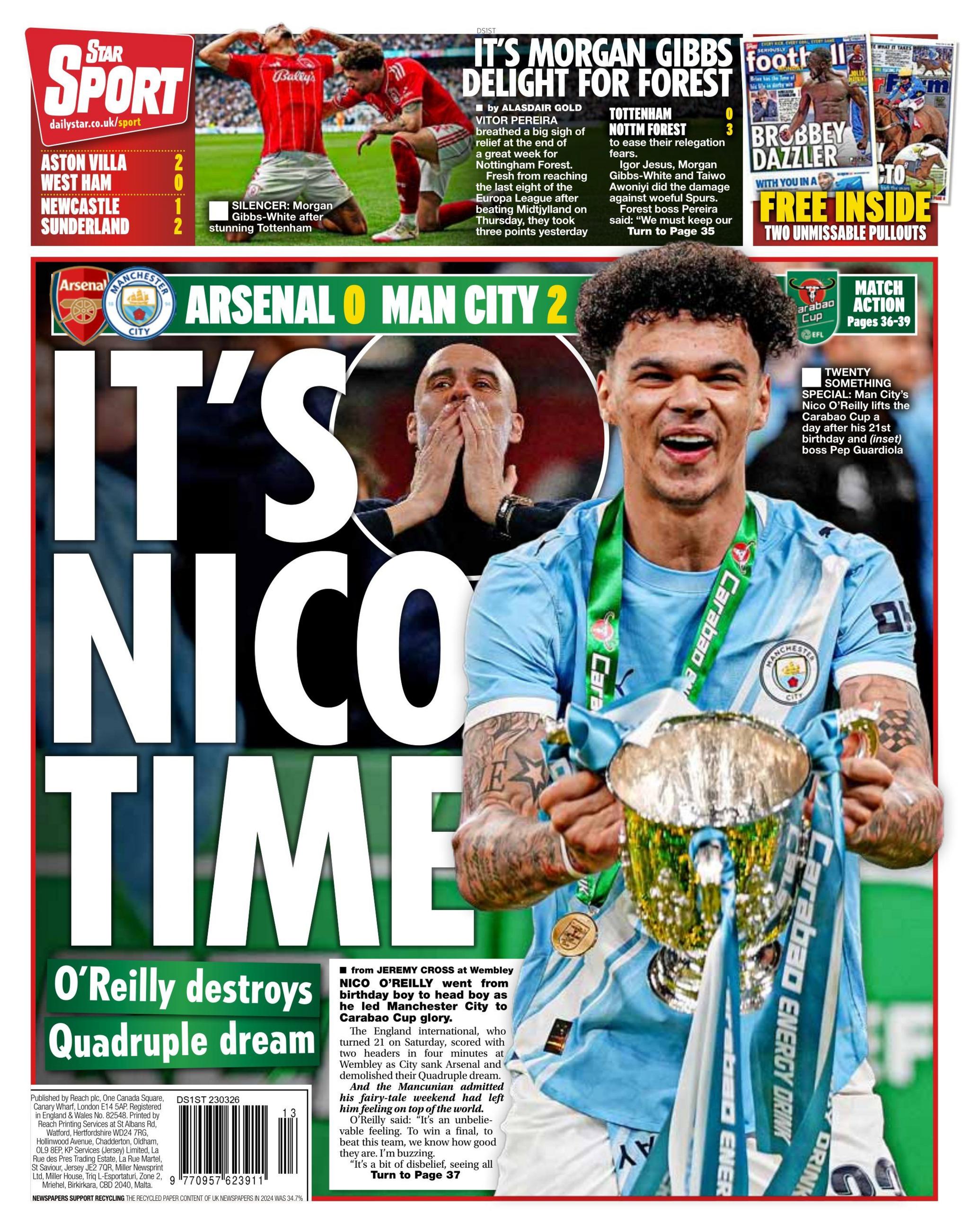 Daily Star back page