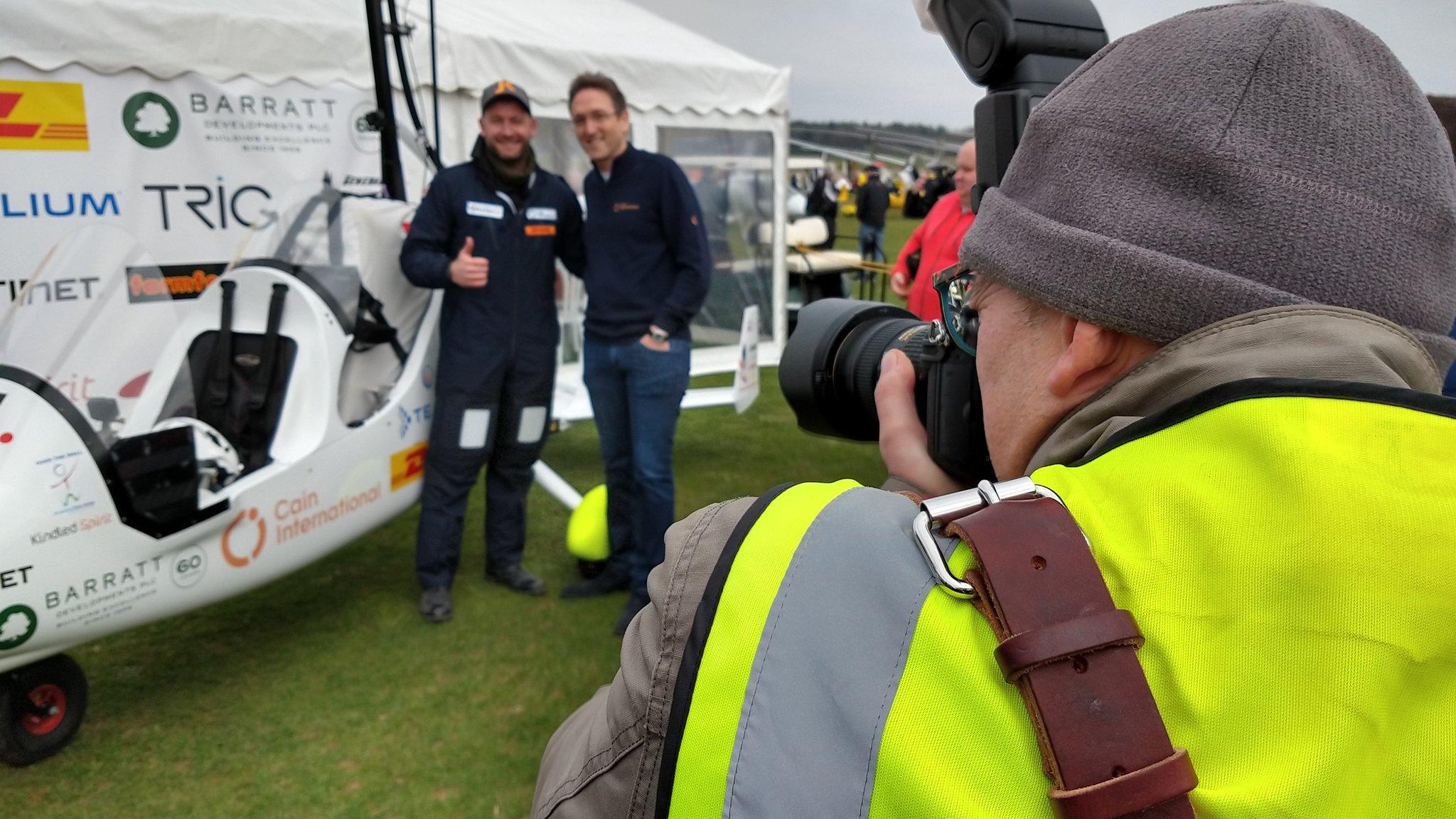 James Ketchell with gyrocopter